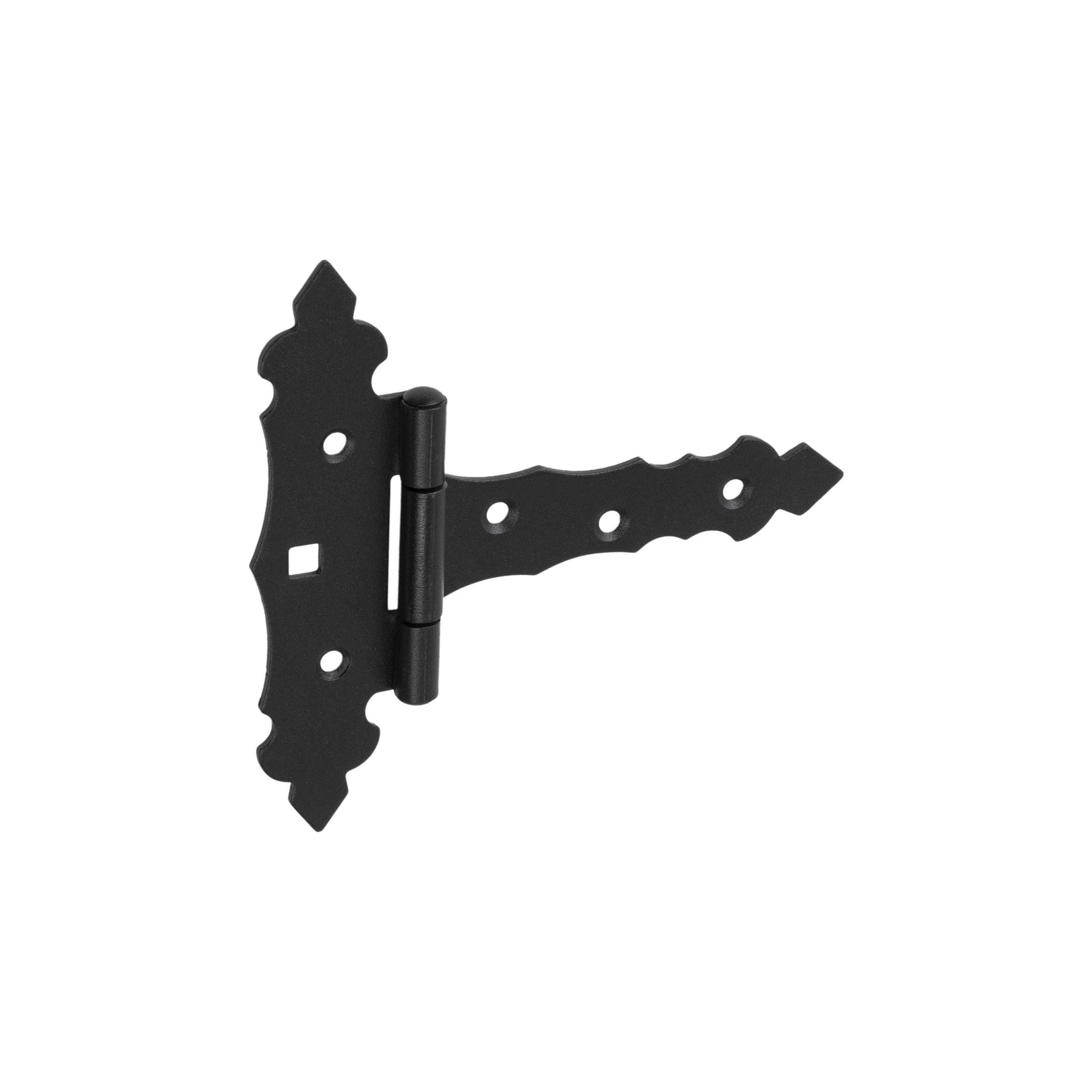 Dekoratives Torband Scharnier - ZOB | schwarz | 100 mm Dekoratives Torband fĂŒr Tor- und SchlupflĂ€den ZOB 100, 100 mm, schwarz, 30 mm, 130x100x30x2,0 mm.