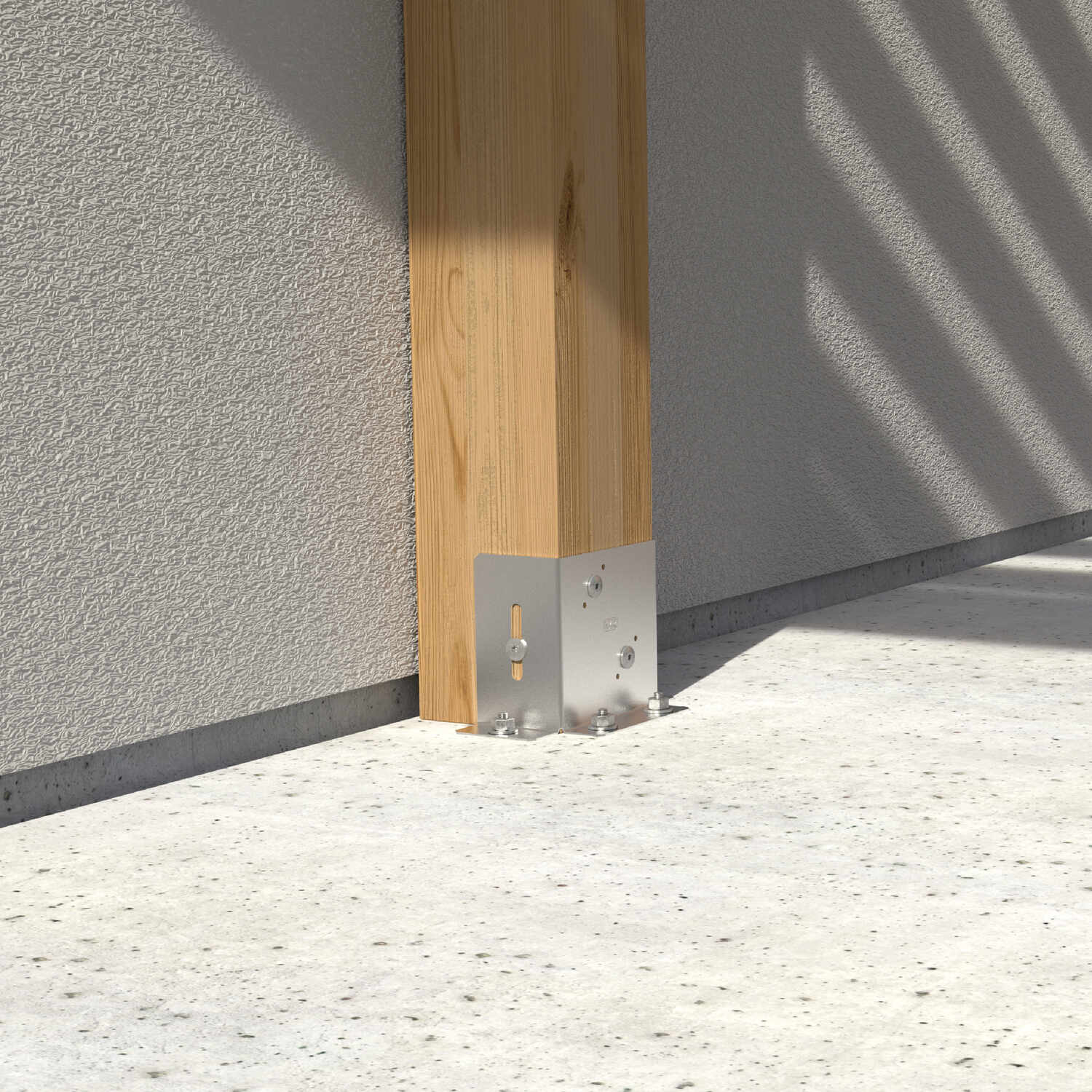 Podstawa słupa kotwa przykręcana otwarta z regulacją - PSD DX | 140 mm | Srebrny Podstawa słupa kotwa przykręcana otwarta z regulacją - PSD DX | 140 mm | Srebrny