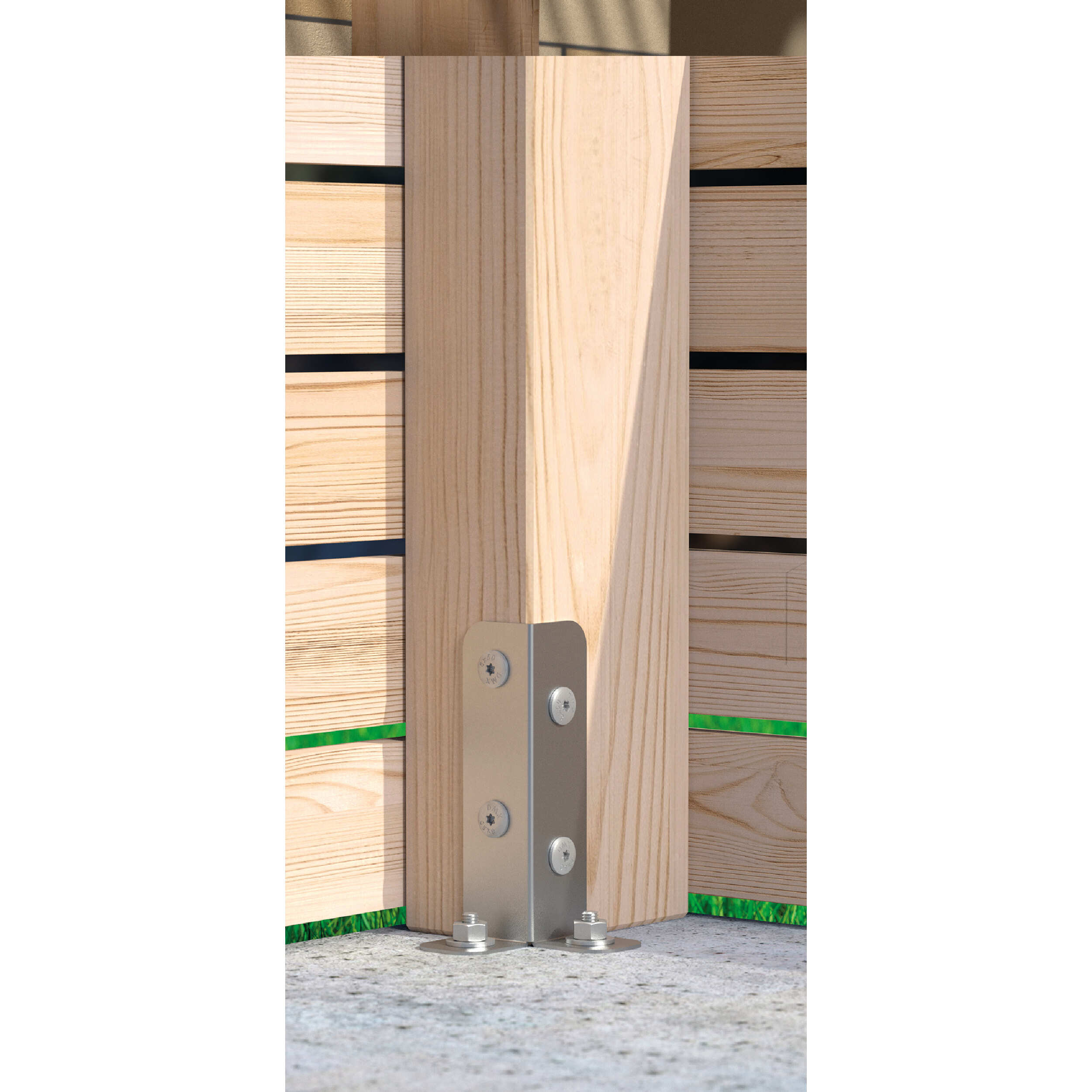 Podstawa słupa kotwa przykręcana narożna - PSB | 45-70 mm | Srebrny Podstawa słupa kotwa przykręcana narożna - PSB | 45-70 mm | Srebrny