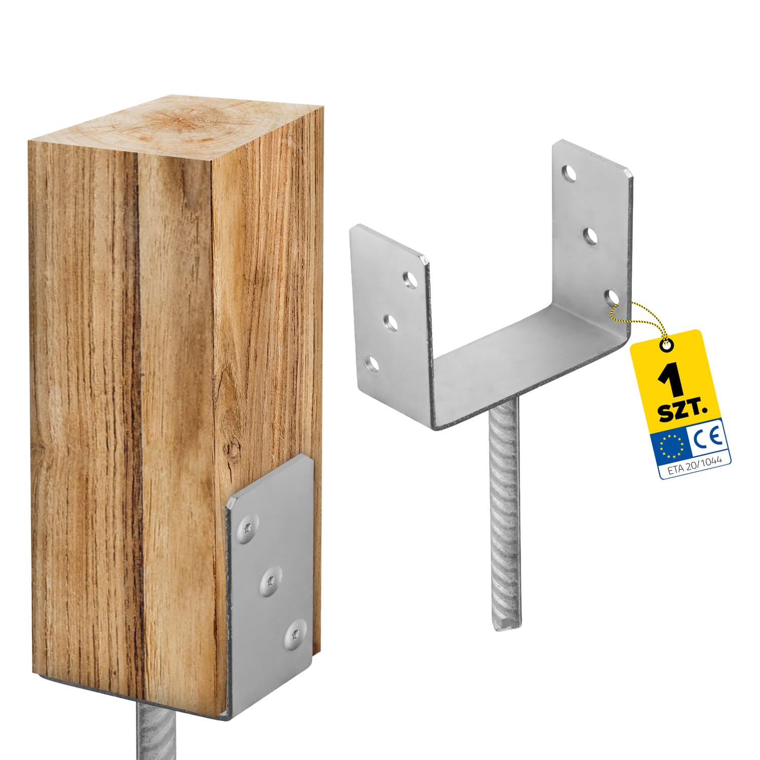 Podstawa słupa kotwa do betonu typ U - PS | 160 mm | Srebrny - Cynk ogniowy Podstawa słupa kotwa do betonu typ U - PS | 160 mm | Srebrny - Cynk ogniowy