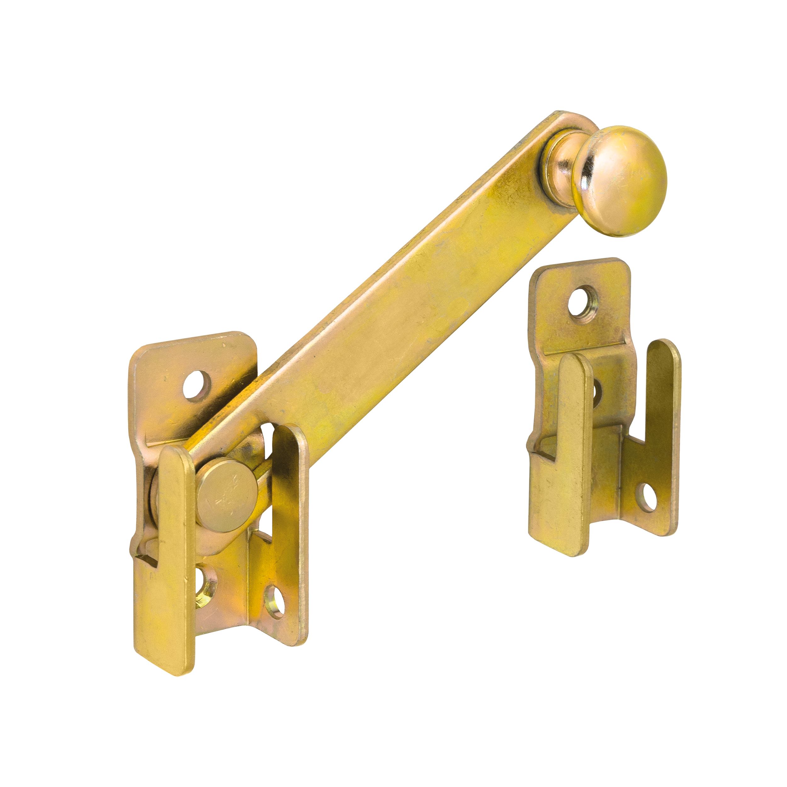 Gartentorfalle Torriegel Torverriegelung Schubriegel Riegelschloss - WOG | verzinkt | 120 mm Tor- und Schlupfriegel, WOG-Verschluss, Gold, 120 mm, 120 x 20 mm, DC01-Baustahl.