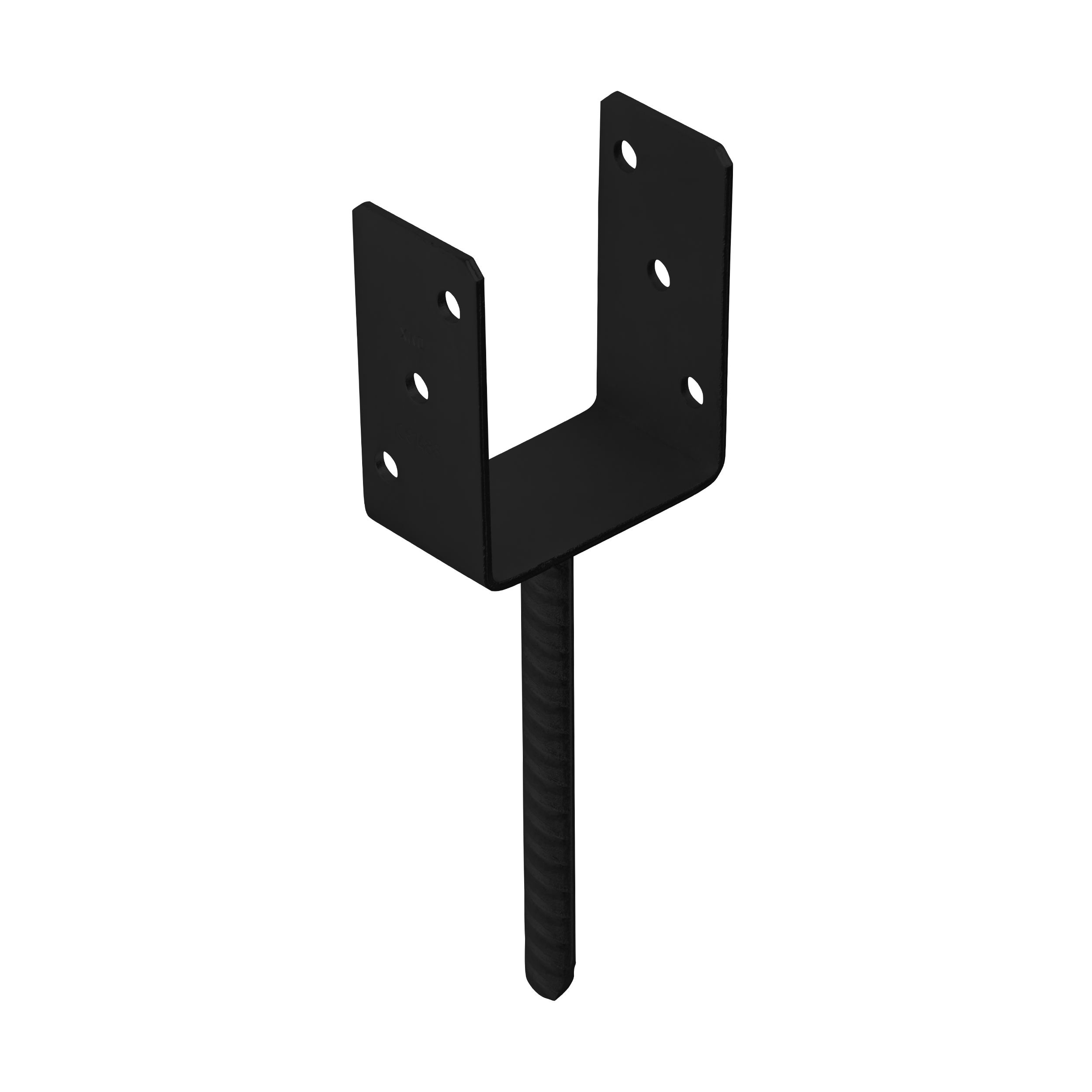 U Pfostenträger zum Einbetonieren Pfostenanker Stützen Betonanker - PS | 100 mm | Schwarz Mastfuß-Betonanker Typ U PS, 100 mm, schwarz, 101x120x60x4,0 mm, im Elementset.