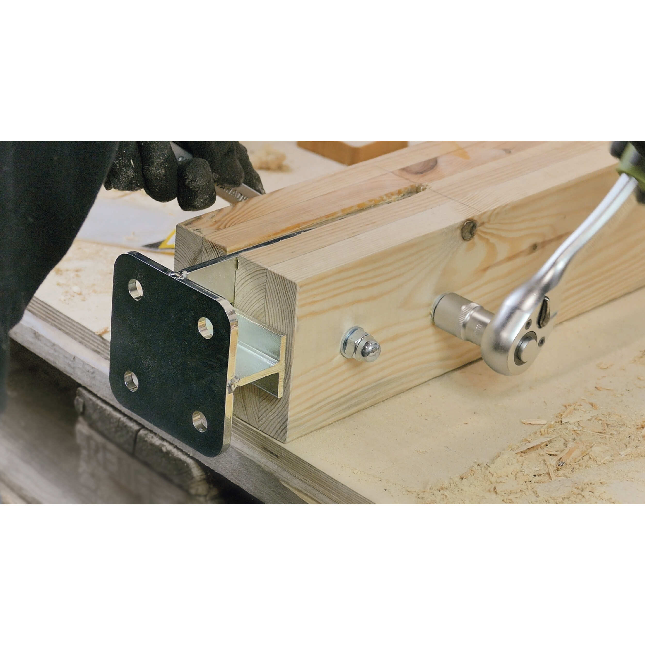 Gewindestange mit Muttern für Pfostenträger - PNP | M10 x 160 mm | verzinkt | 5 Stk. Gewindestange mit Muttern für PNP-Stangenfüße, M10x160 mm, Silber, 5 Stück, gehärteter Kohlenstoffstahl 1.