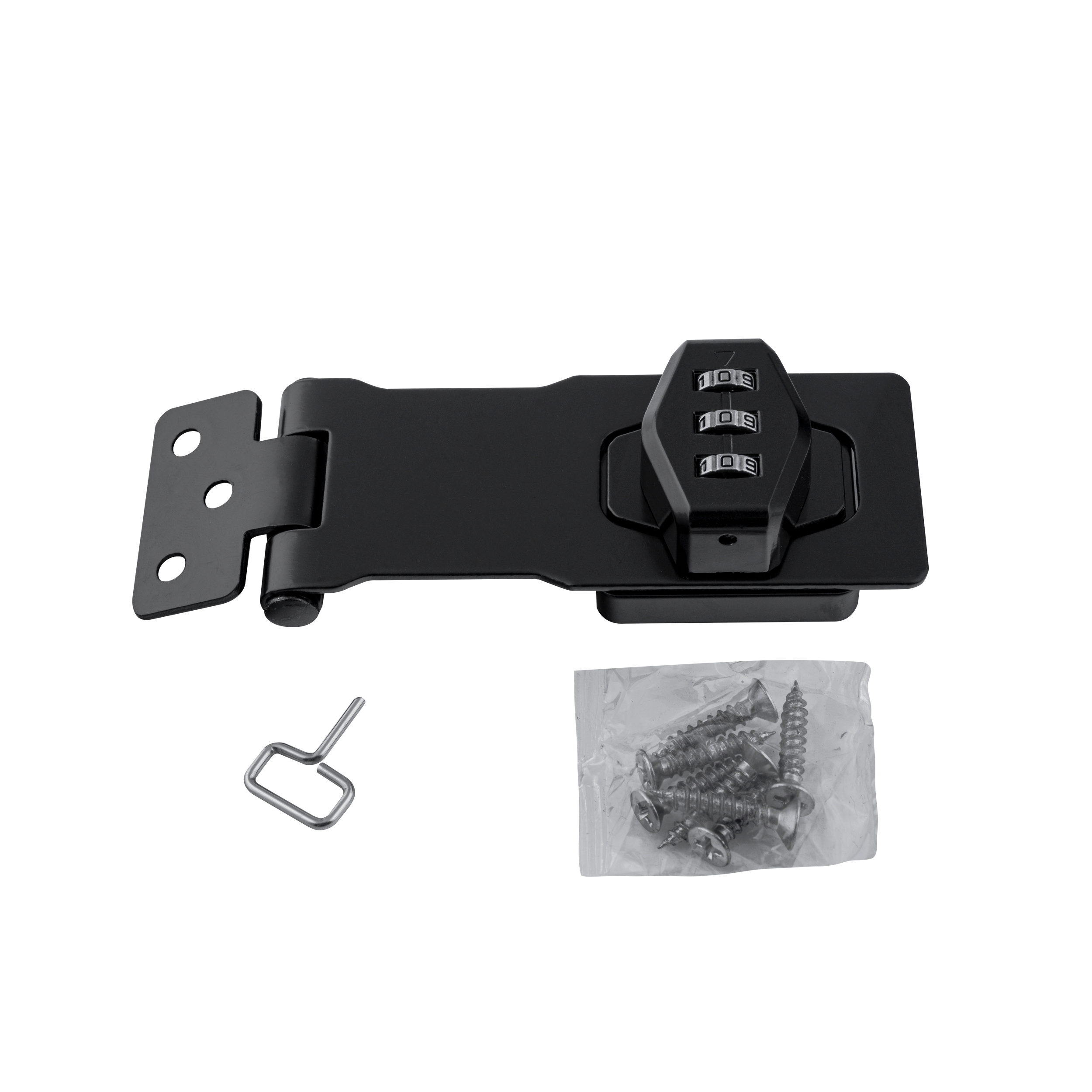 Zahlenschloss für Gartentore - WHS | schwarz | 40 mm Riegel mit Zahlenschloss für WHS-Tor, schwarz, 120 mm, DC01 Baustahl 3.