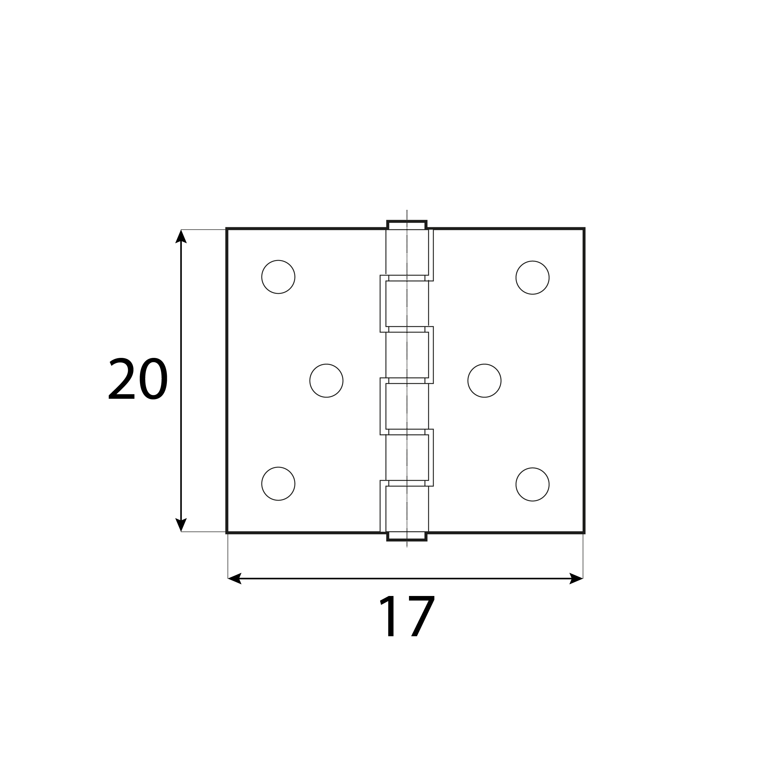 Zawias płaski budowlany splatany - ZS 20 | 20 mm | Srebrny | 17 mm Zawias płaski budowlany splatany - ZS 20 | 20 mm | Srebrny | 17 mm