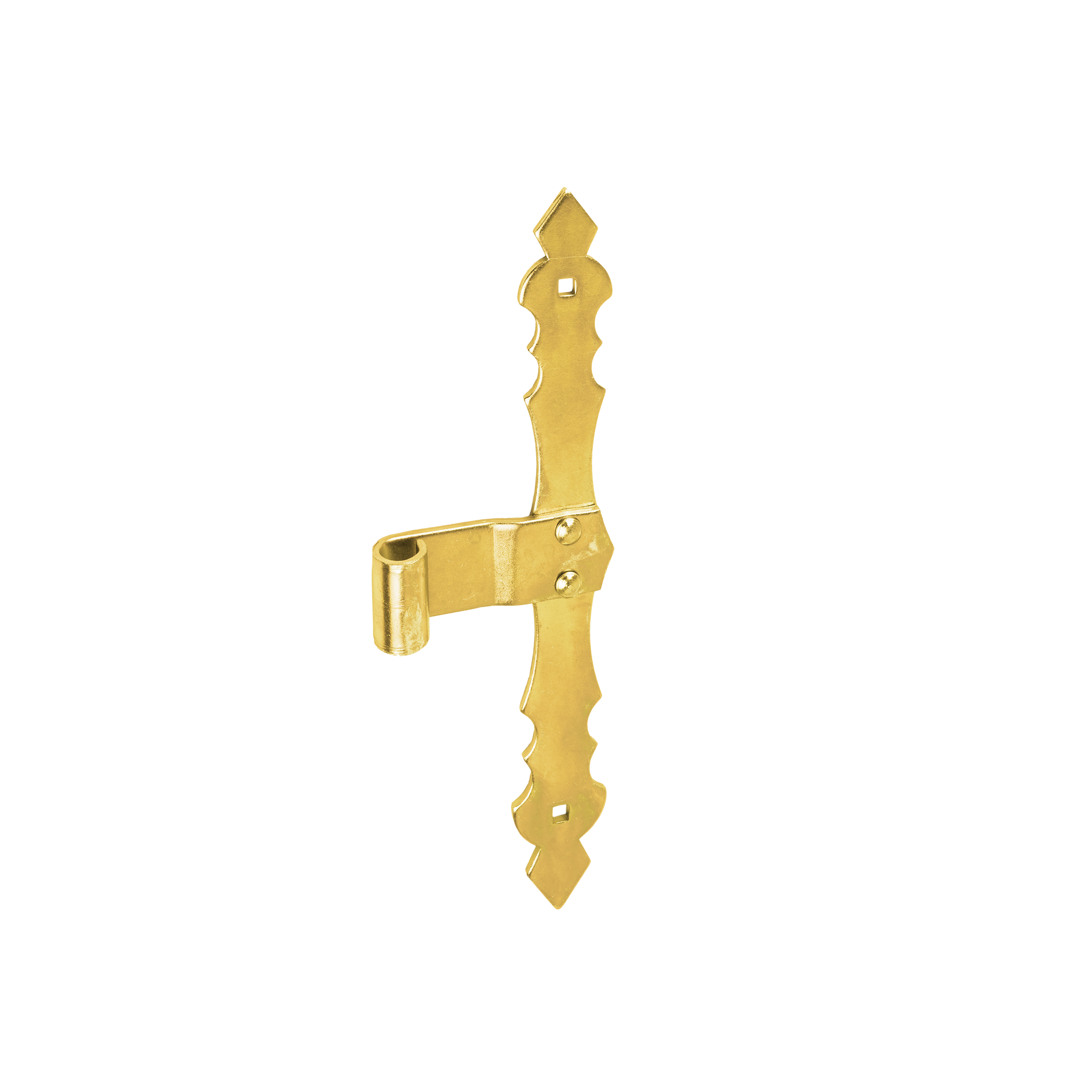 Zierrahmenband für Fensterläden - ZRO | verzinkt | 300 mm | fi 13 mm Zierrahmenscharnier für Fensterläden ZRO 300/13, 100 mm, gold, 13 mm, 300x100x4,0 mm.