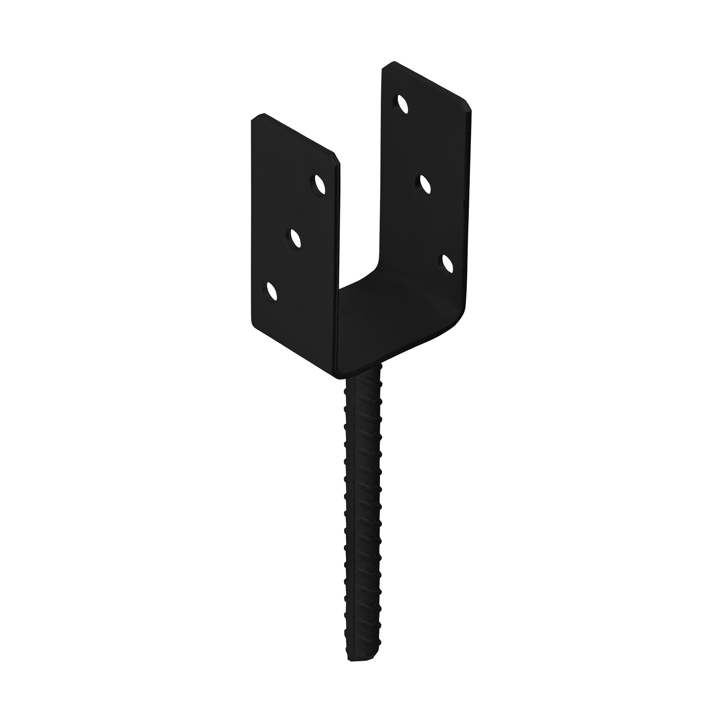 U Pfostenträger zum Einbetonieren Pfostenanker Stützen Betonanker - PS | 80 mm | Schwarz Mastfuß-Betonanker Typ U PS, 80 mm, schwarz, 81x120x60x4,0 mm, im Elementset.