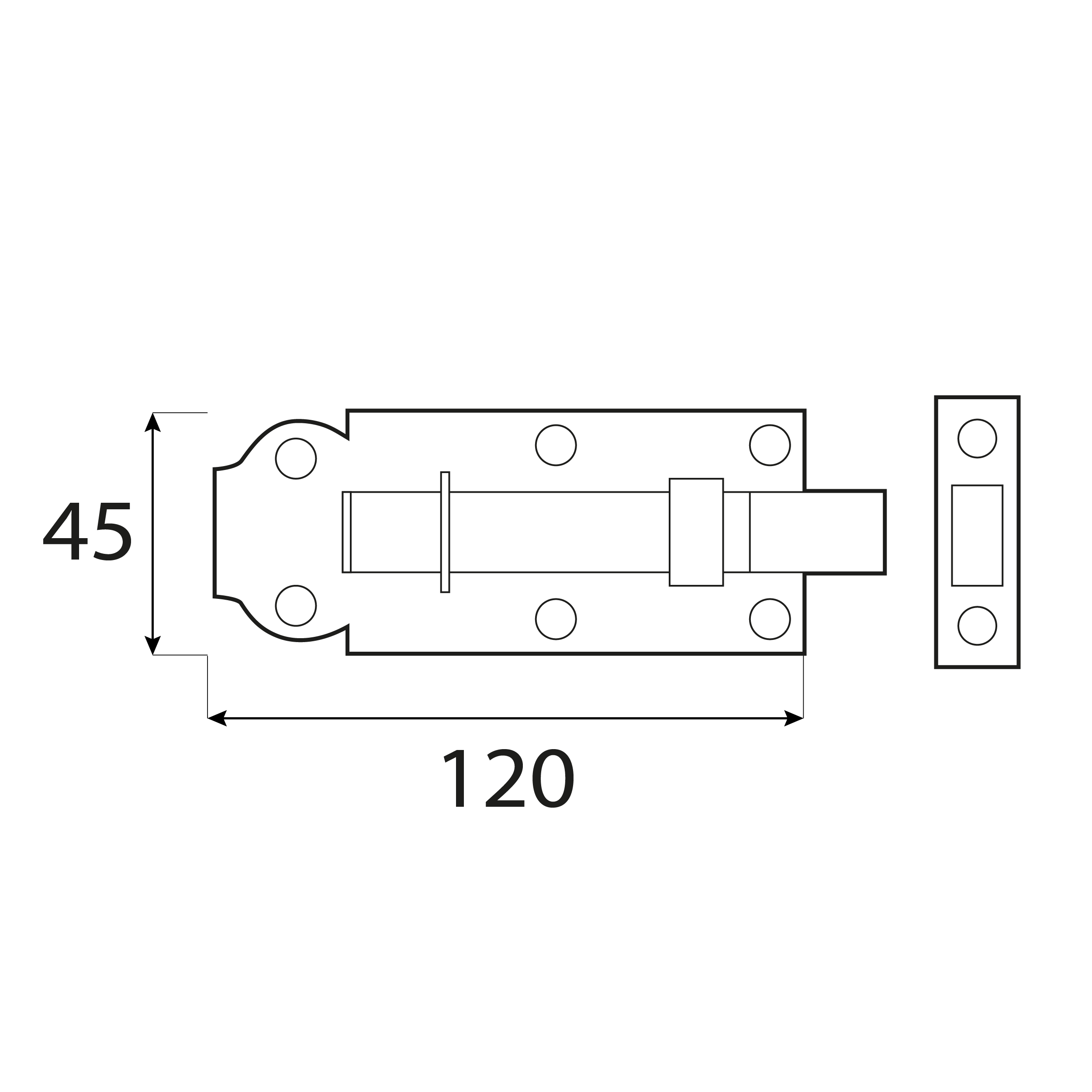 Zasuwka zamknięcie na kłódkę z ryglem wygiętym do furtek - WZW | Złoty | 120 mm