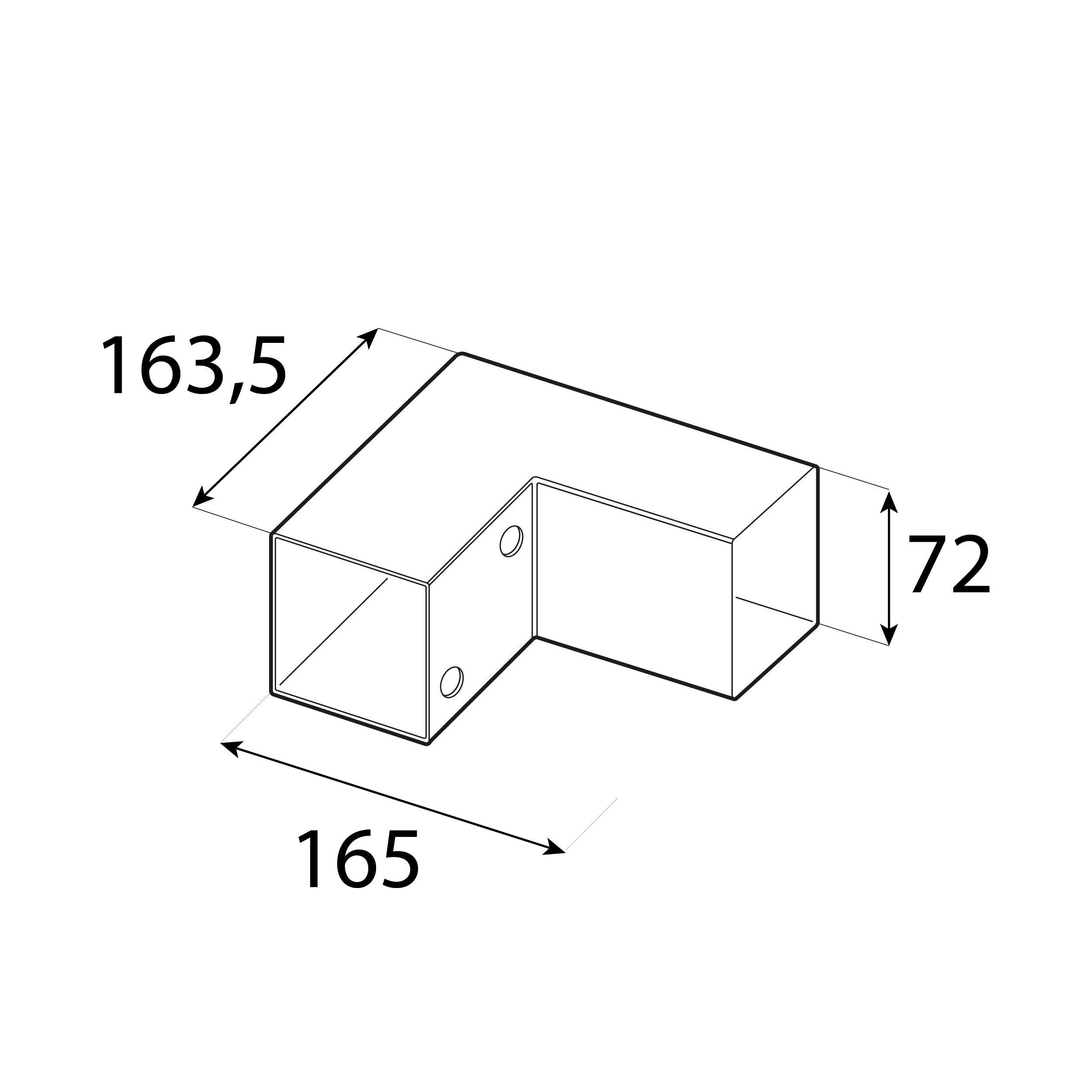 Łącznik belki kwadratowej do pergoli ciesielski - GPL 70 | 72x165x163 mm | czarny Łącznik belki kwadratowej do pergoli ciesielski - GPL 70 | 72x165x163 mm | czarny