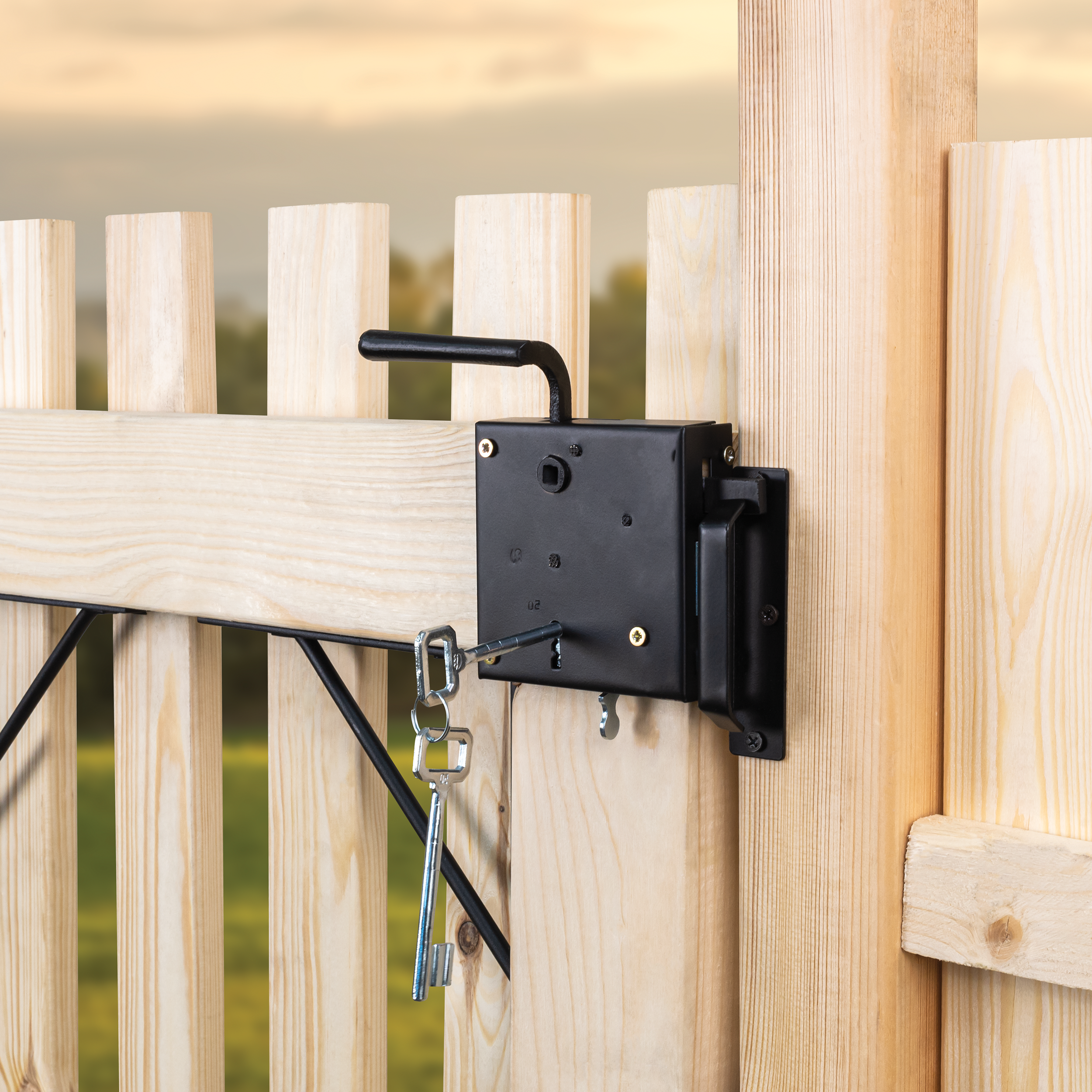 Zamek wiejski do bramy retro stalowy lewy - WHW | Czarny | 100 mm Zamek wiejski do bramy retro stalowy lewy - WHW | Czarny | 100 mm