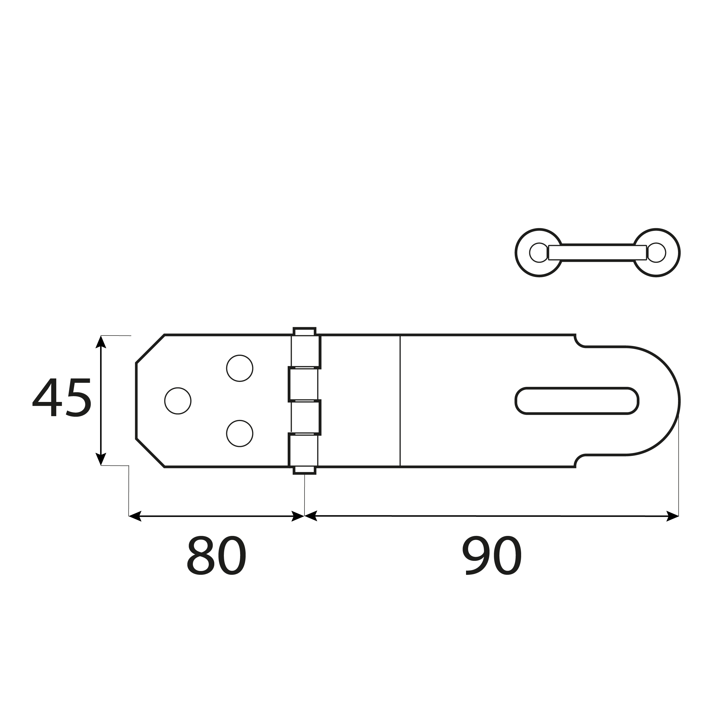 Zawias z zamknięciem prosty - ZZP | Złoty | 80 mm Zawias z zamknięciem prosty - ZZP | Złoty | 80 mm