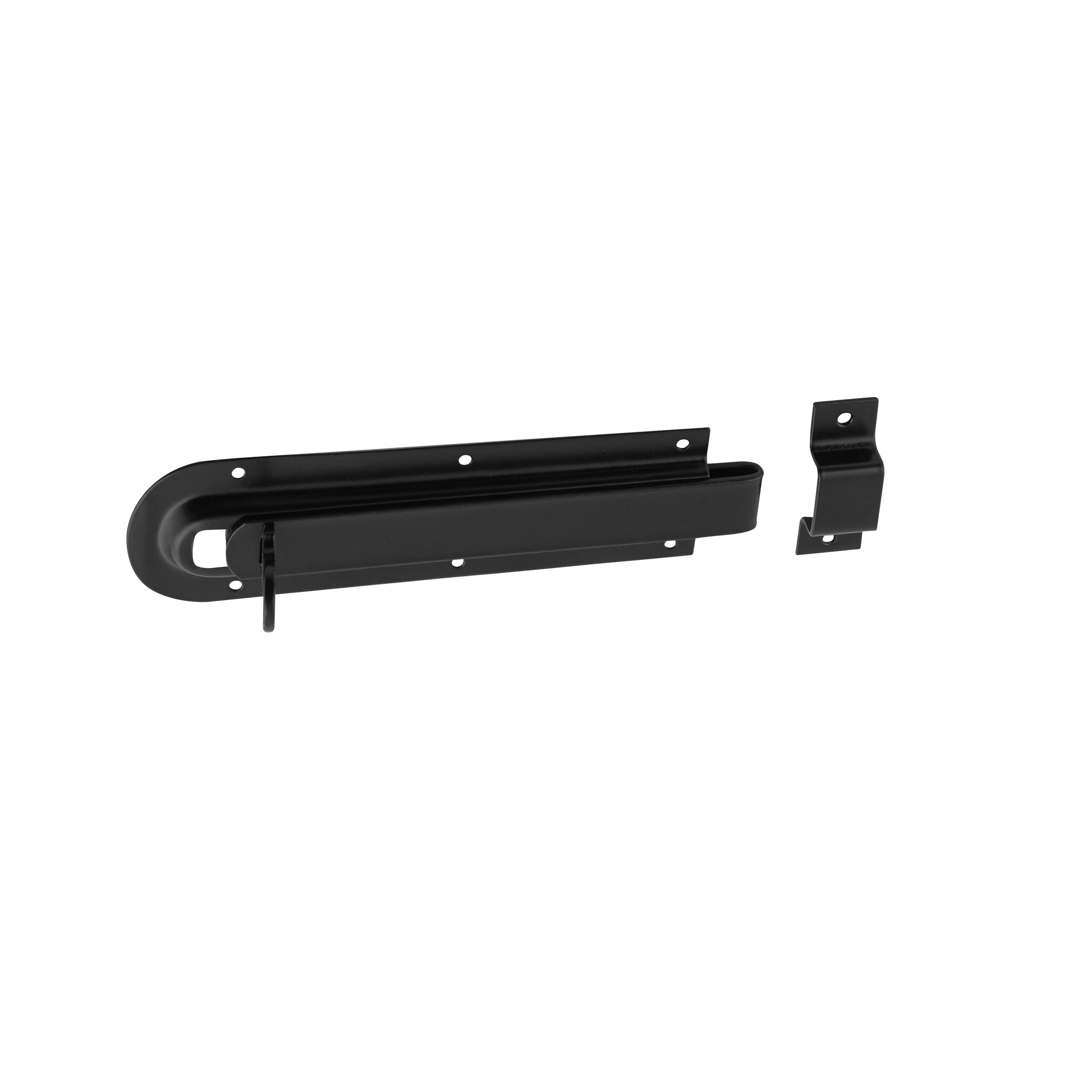 Schlossriegel mit geradem Riegel für Gartentore schwarz - WZD | schwarz | 46 mm Verriegelungsbolzen mit geradem Riegel für Tore, schwarz WZD, schwarz, 160 mm, 160x46x1,0 mm, DC01-Baustahl.