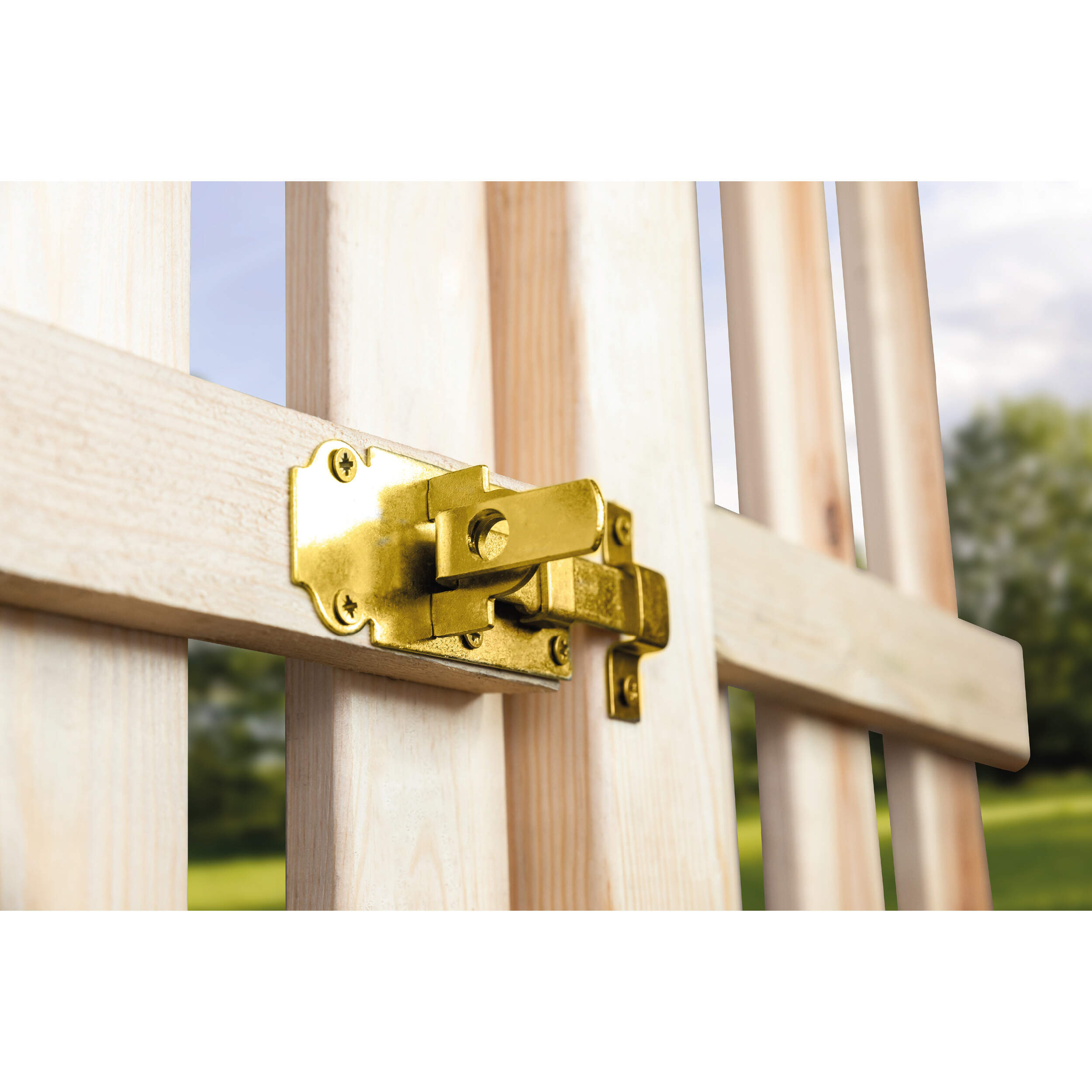Zasuwka zamknięcie na kłódkę z ryglem prostym do furtek - WZP | Złoty | 120 mm Zasuwka zamknięcie na kłódkę z ryglem prostym do furtek - WZP | Złoty | 120 mm