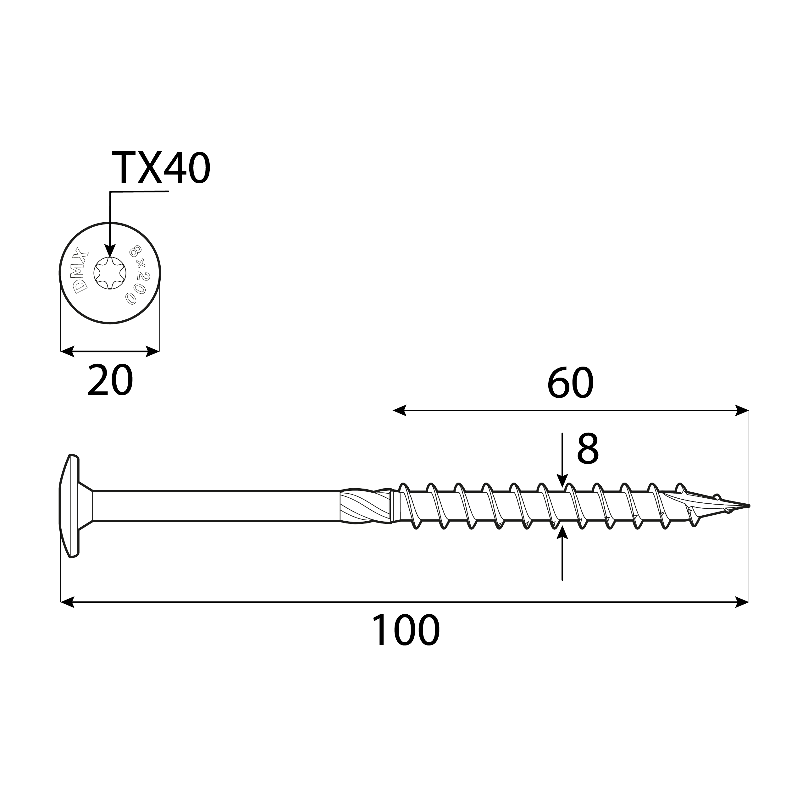 Holzbauschrauben Tellerkopf TORX Teilgewinde - CT | 8 x 100 mm | gelb verzinkt | 50 Stk. TORX CT Zimmermannsplattenschrauben fĂŒr Holz, 8x100 mm, Gold, 50 Stk., 8x100 mm, gehĂ€rteter Kohlenstoffstahl, Schuss 1.