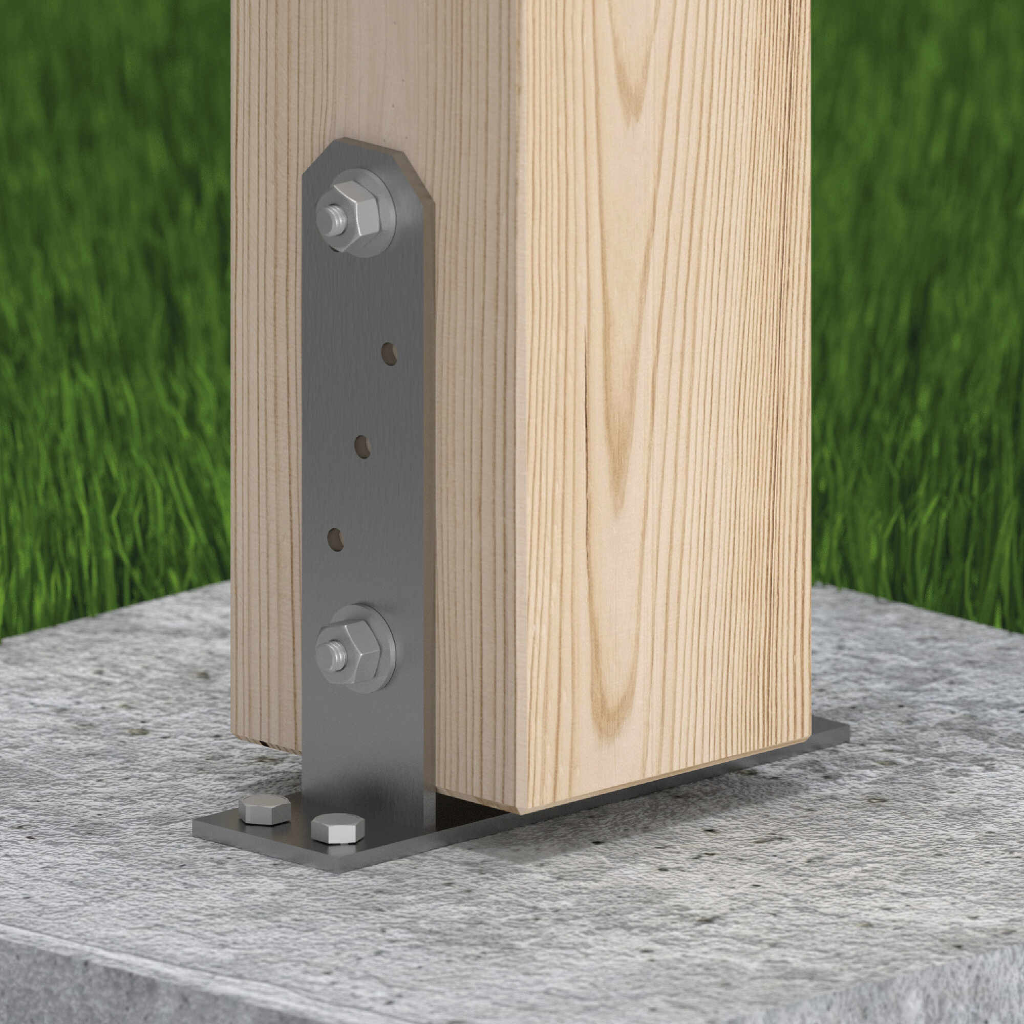 Podstawa słupa kotwa do betonu muru typu U - PST | 80 x 200 mm