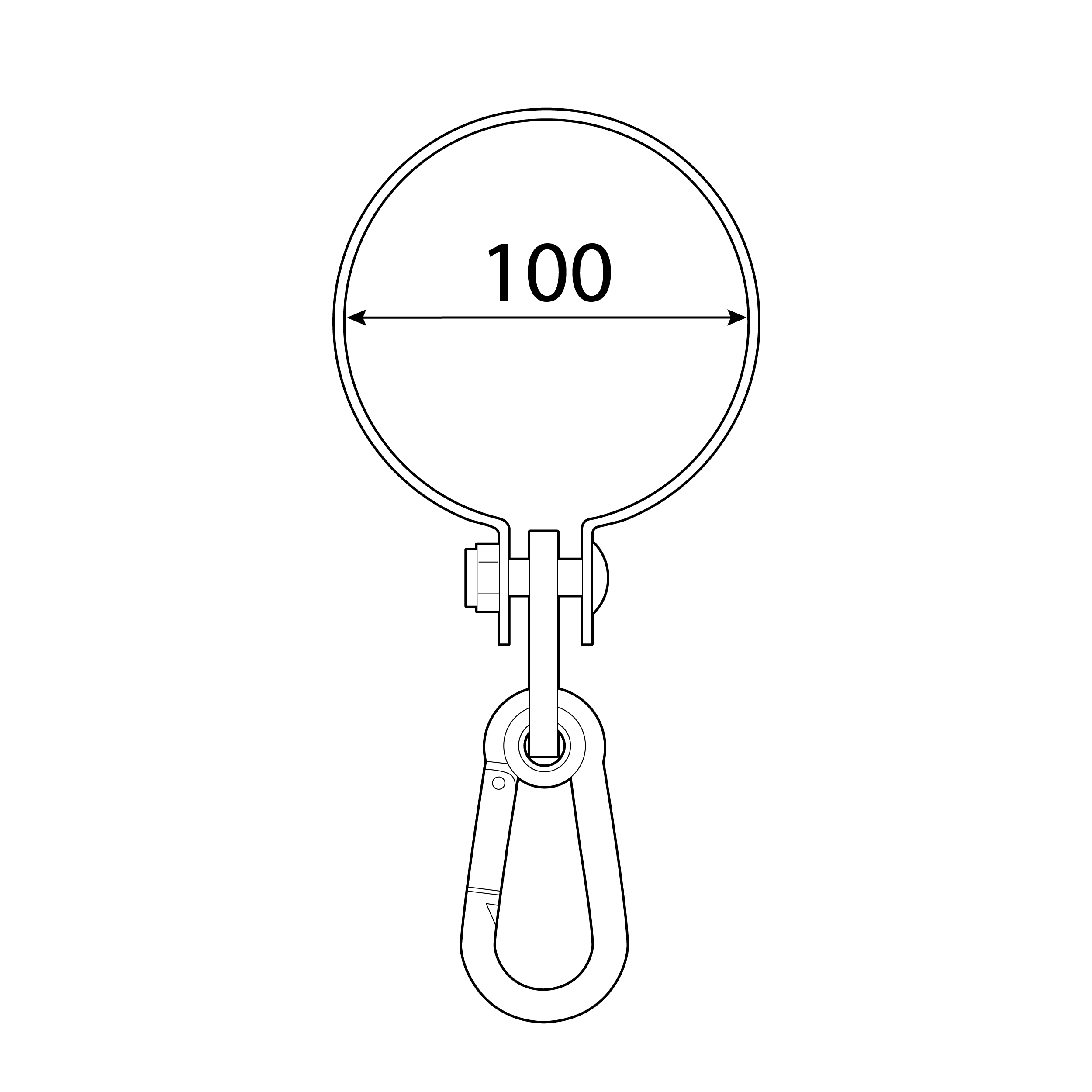 Mocowanie huśtawki z obejmą okrągłą - MHO  | ø100 | Złoty