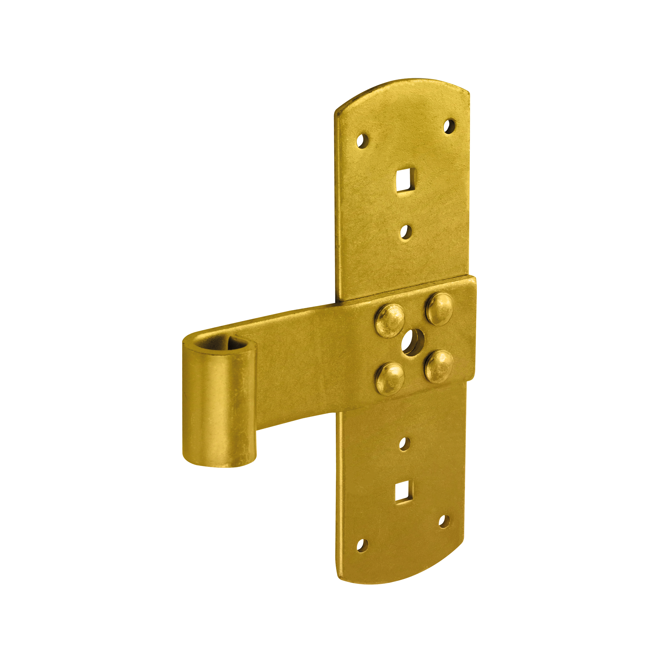 Rahmenband für Fensterläden - ZR | verzinkt | 110x165 mm | fi 13 mm Rahmenscharnier für ZR-Fensterläden, Gold, 110x165 mm, Durchmesser 13 mm, 165x110x3,0 mm, DC01-Baustahl, Schuss 2.