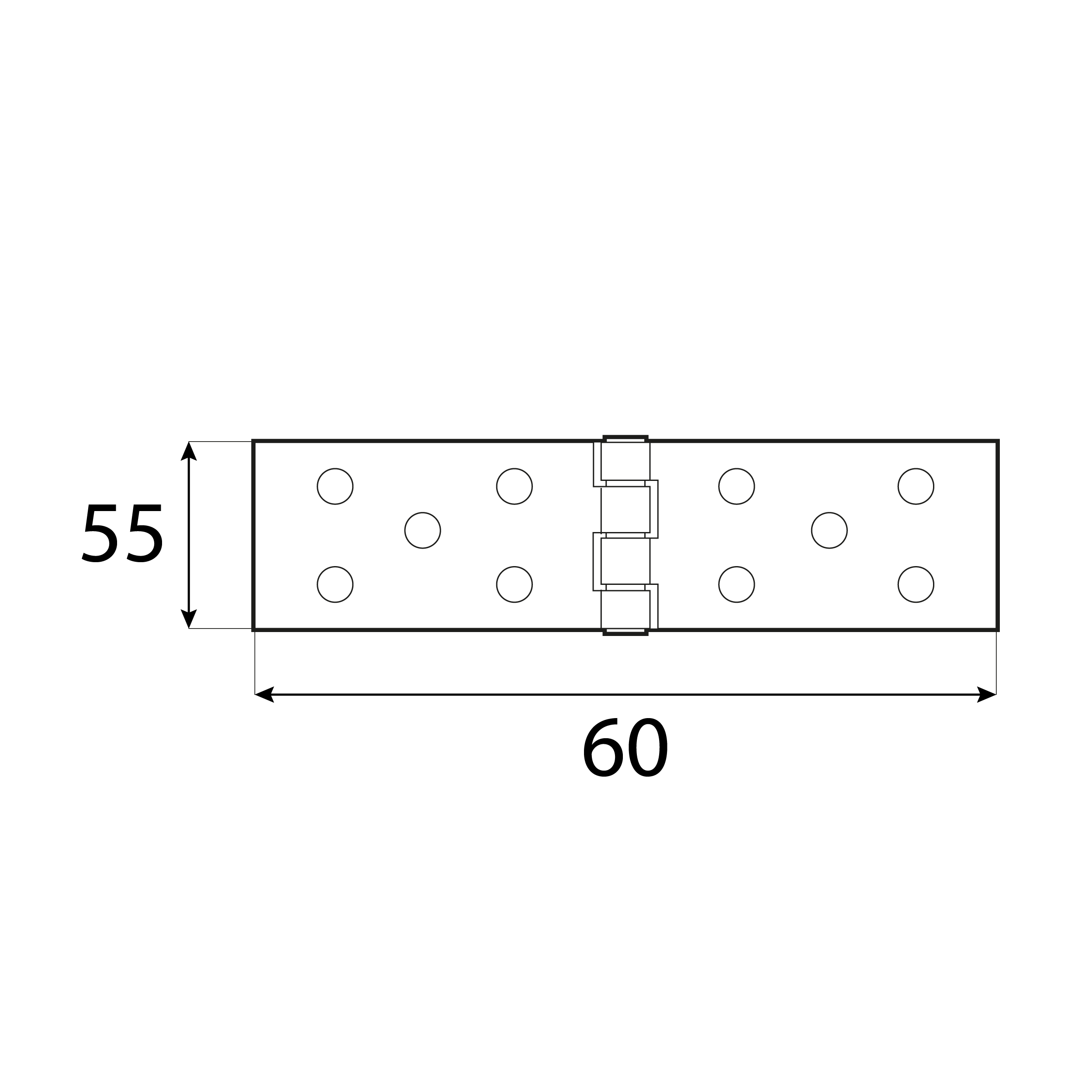 Zawias płaski budowlany splatany - Z 60/55 | 60 mm | Srebrny | 55 mm Zawias płaski budowlany splatany - Z 60/55 | 60 mm | Srebrny | 55 mm