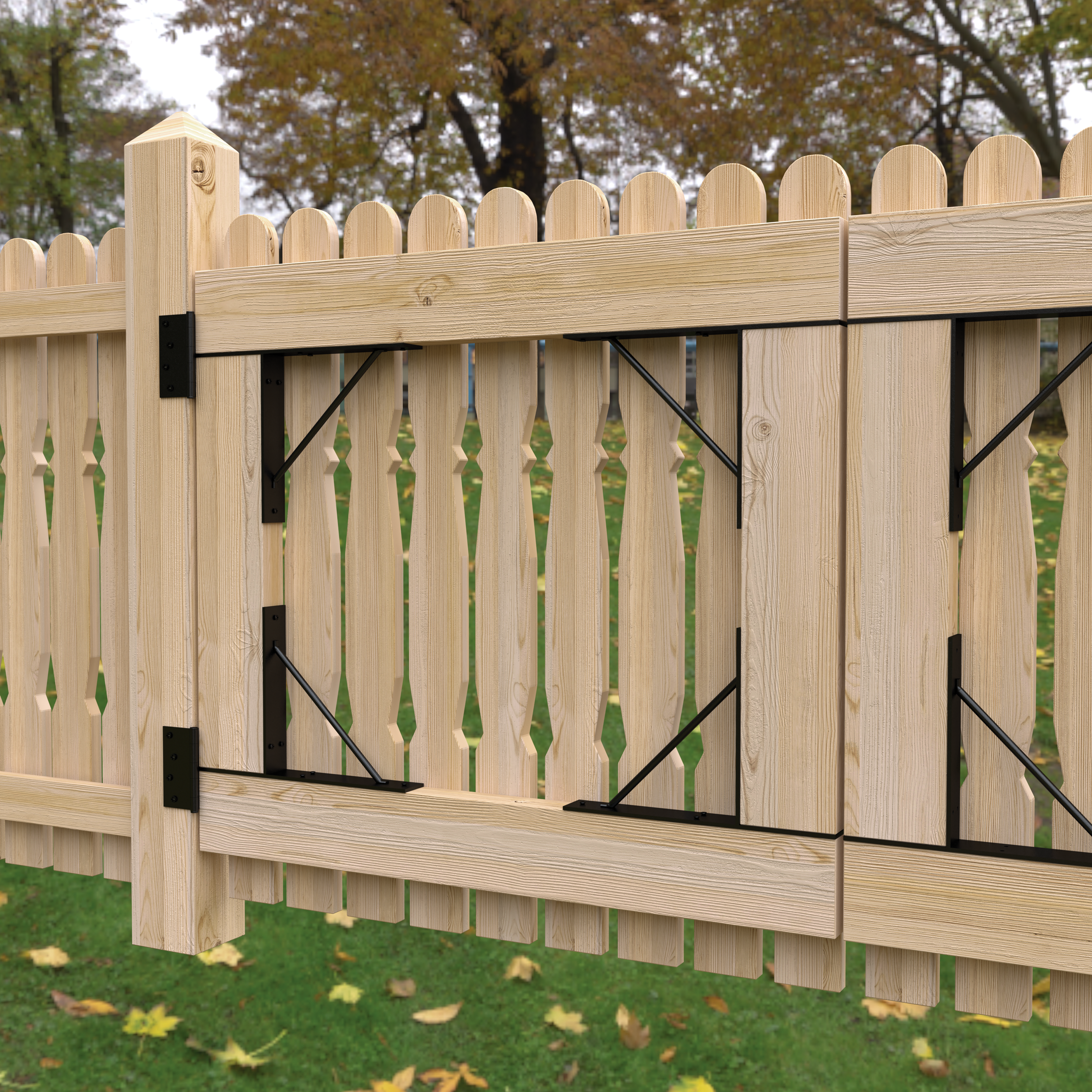 Zestaw 4x zawias kątowy do furtki okiennic - ZNW | czarny | 300 mm