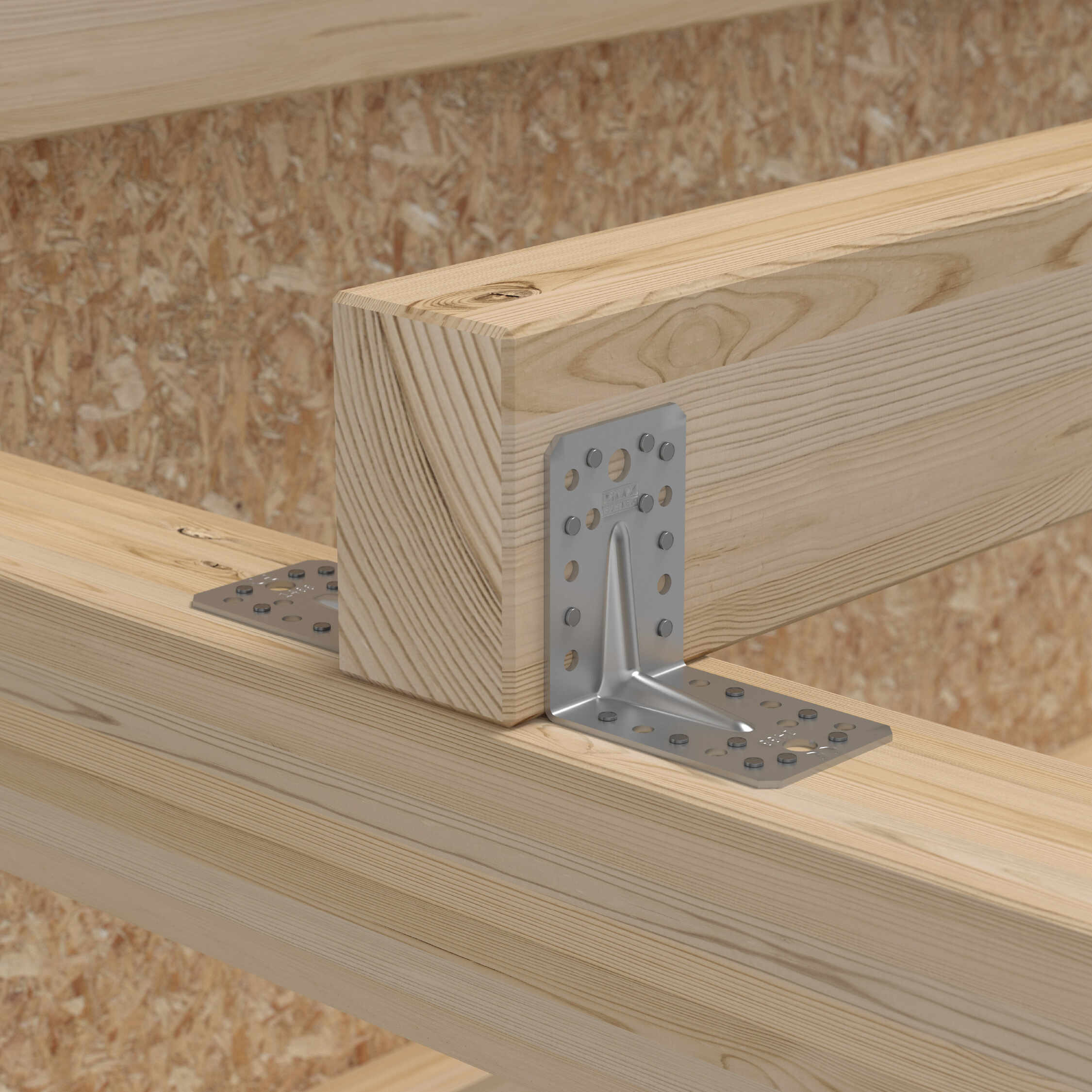 Kątownik ciesielski wzmocniony z przetłoczeniem - KP 2 | 105x105x90 mm | 2,5 mm