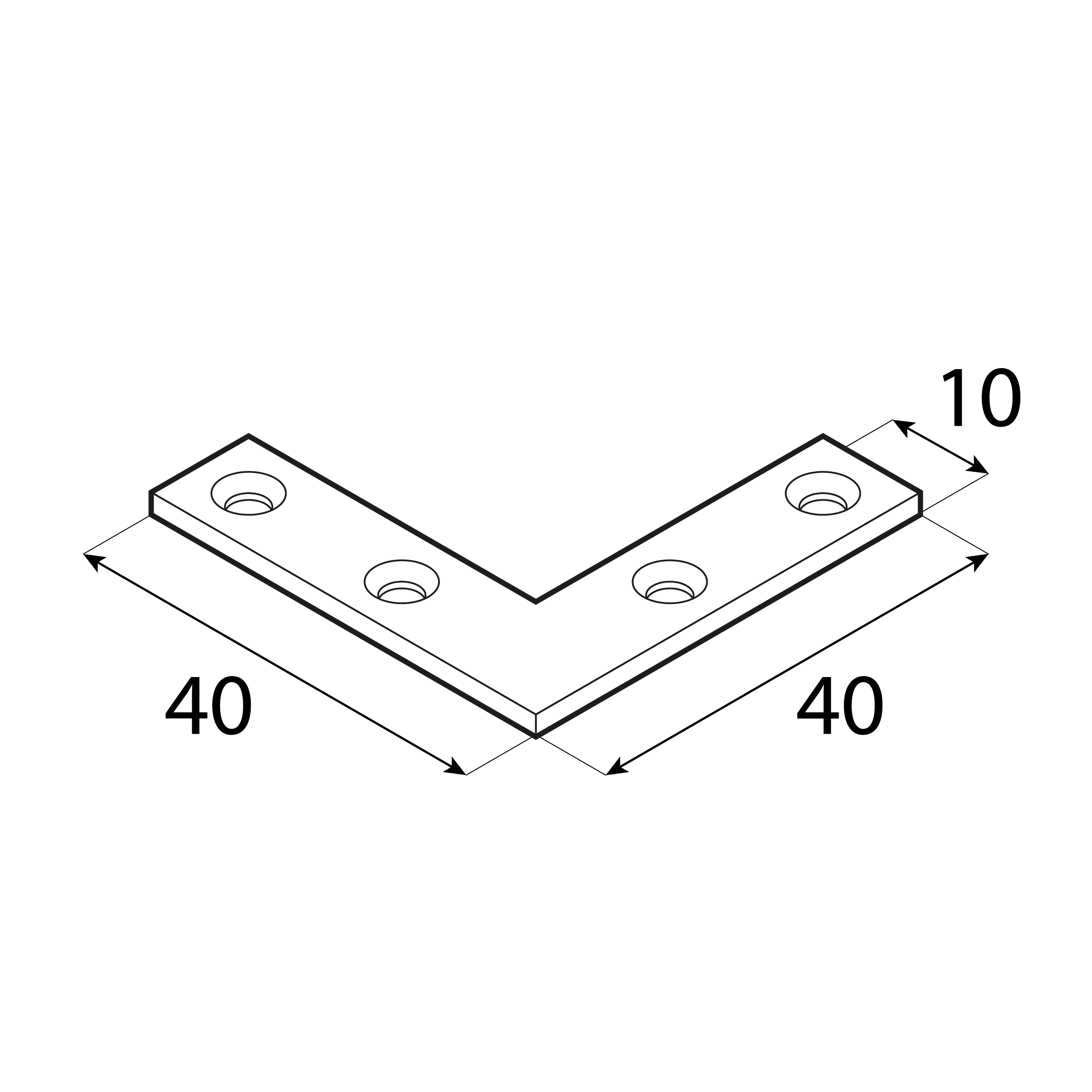 Narożnik okienny montażowy - NA 40 | 40x10 mm | 1,5 mm | Srebrny Narożnik okienny montażowy - NA 40 | 40x10 mm | 1,5 mm | Srebrny