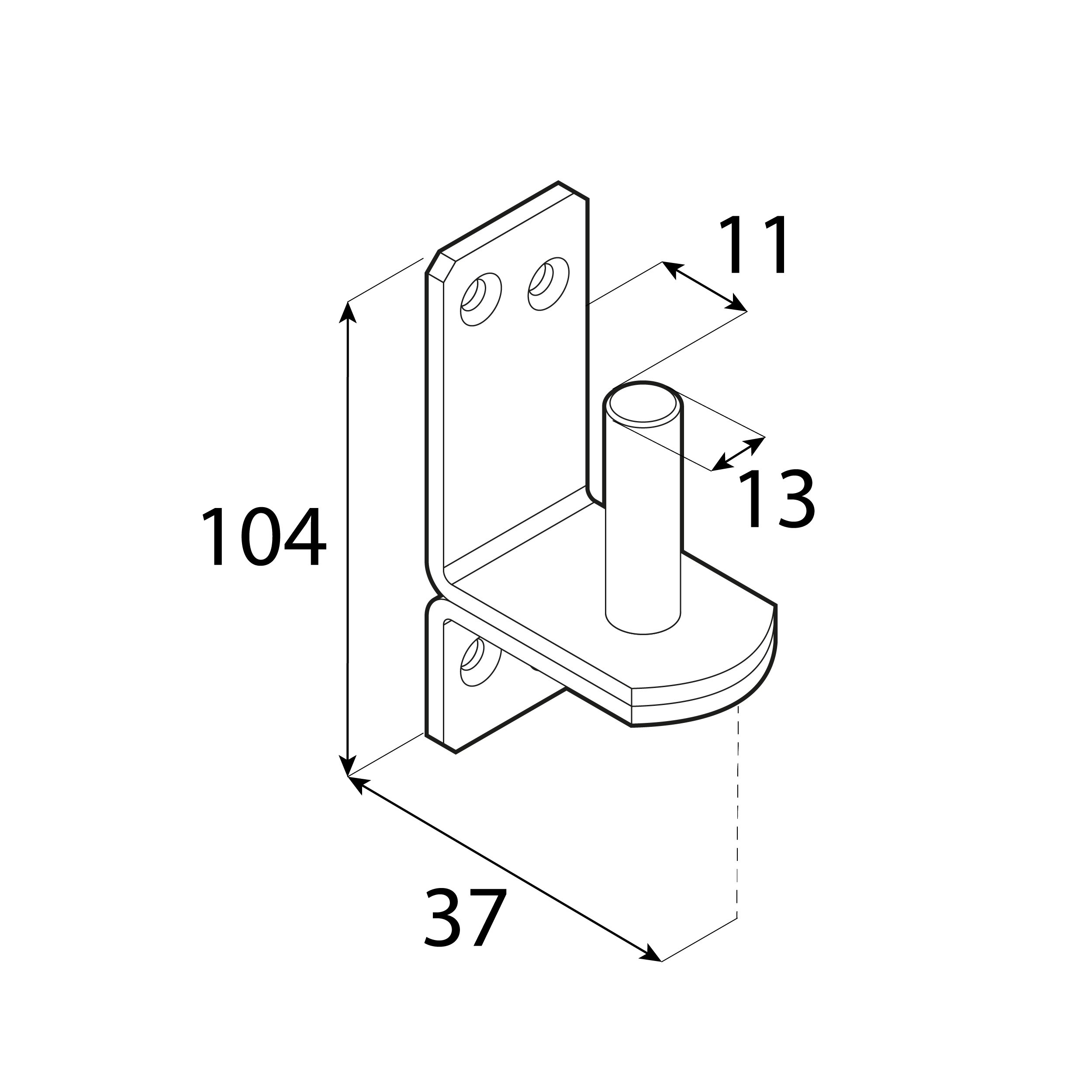 Uchwyt czopowy do zawiasów bramowych - C 13/11 | 37 mm | Złoty | 13 mm Uchwyt czopowy do zawiasów bramowych - C 13/11 | 37 mm | Złoty | 13 mm