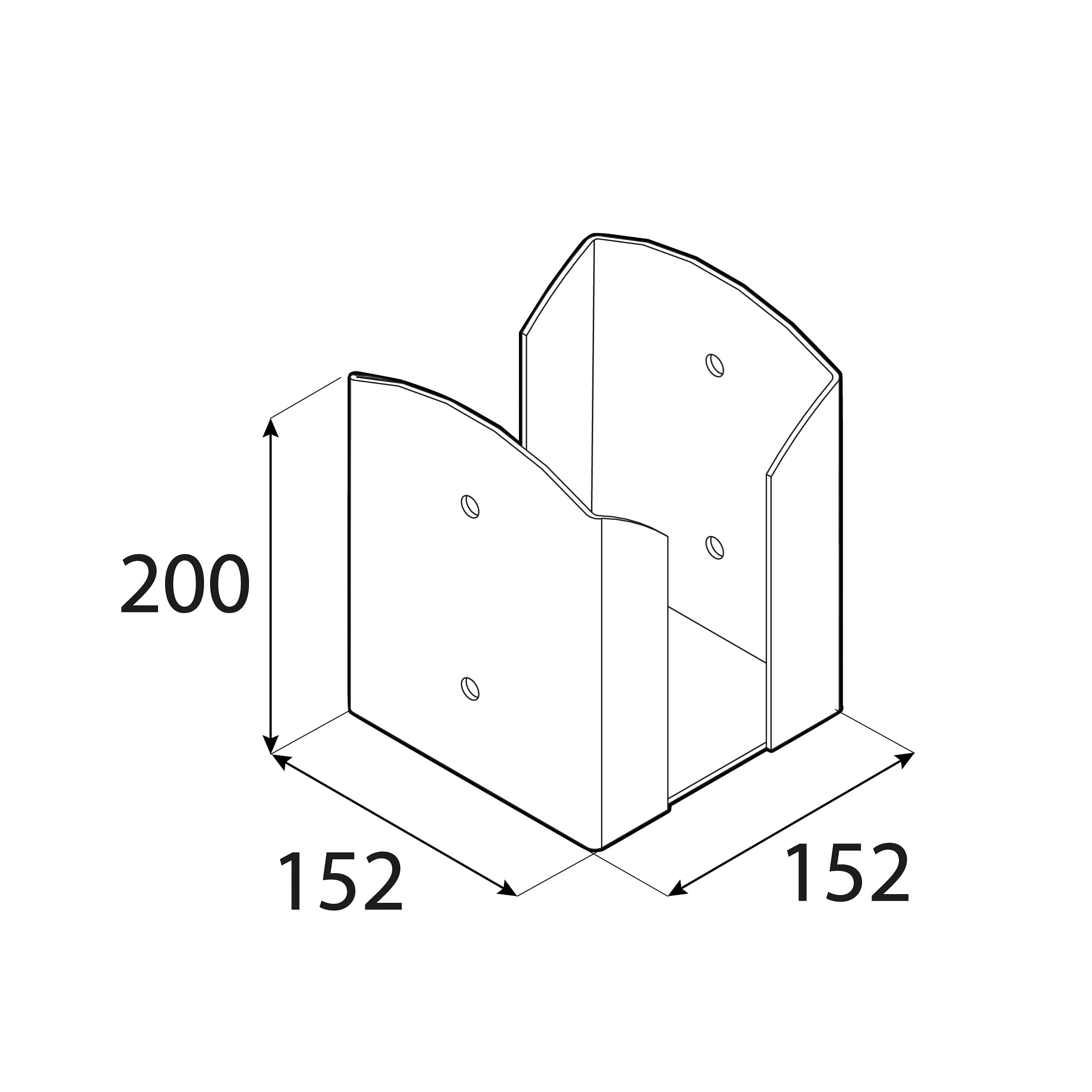 Pfostenträger zum aufdübeln Aufschraubhülse doppelt rechteckig - PSPW | 150 mm | verzinkt Mastfuß, doppelter rechteckiger Schraubanker PSPW, 150 mm, silber.