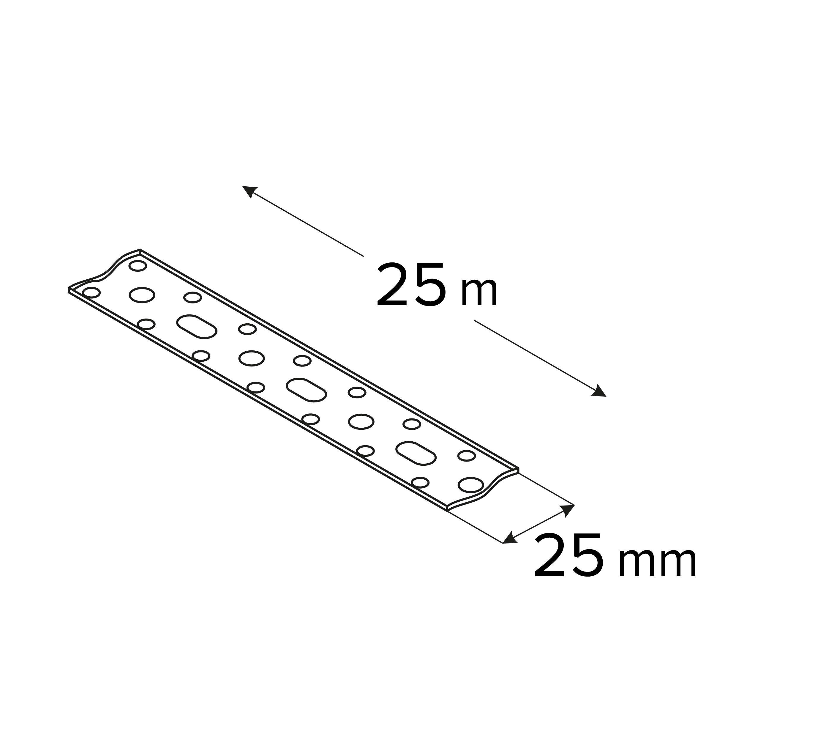 Taśma ciesielska konstrukcyjna stalowa perforowana - 25 m | TM 4