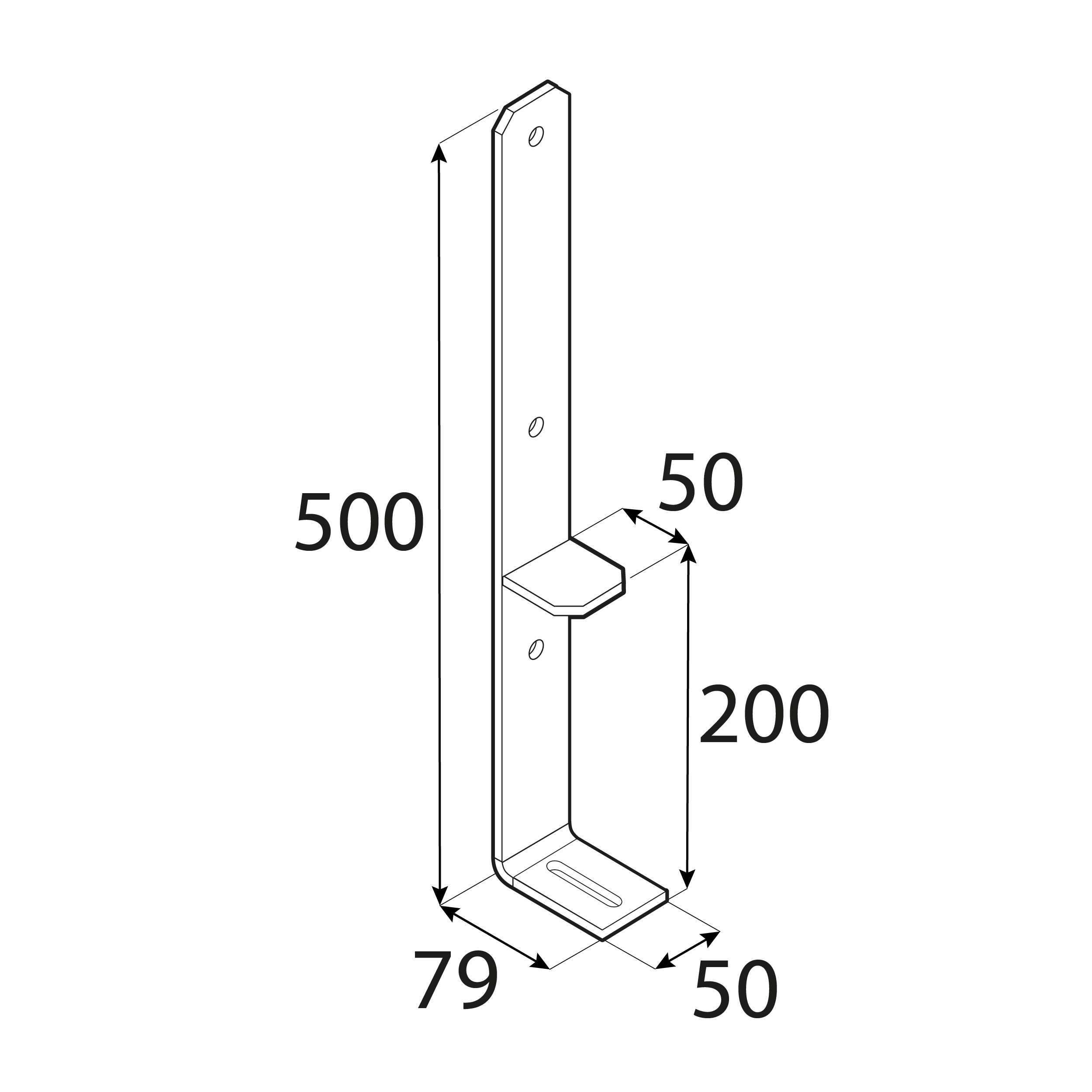 Podstawa słupa kotwa typu F zatapiana - PSF 1 | 50-160 mm