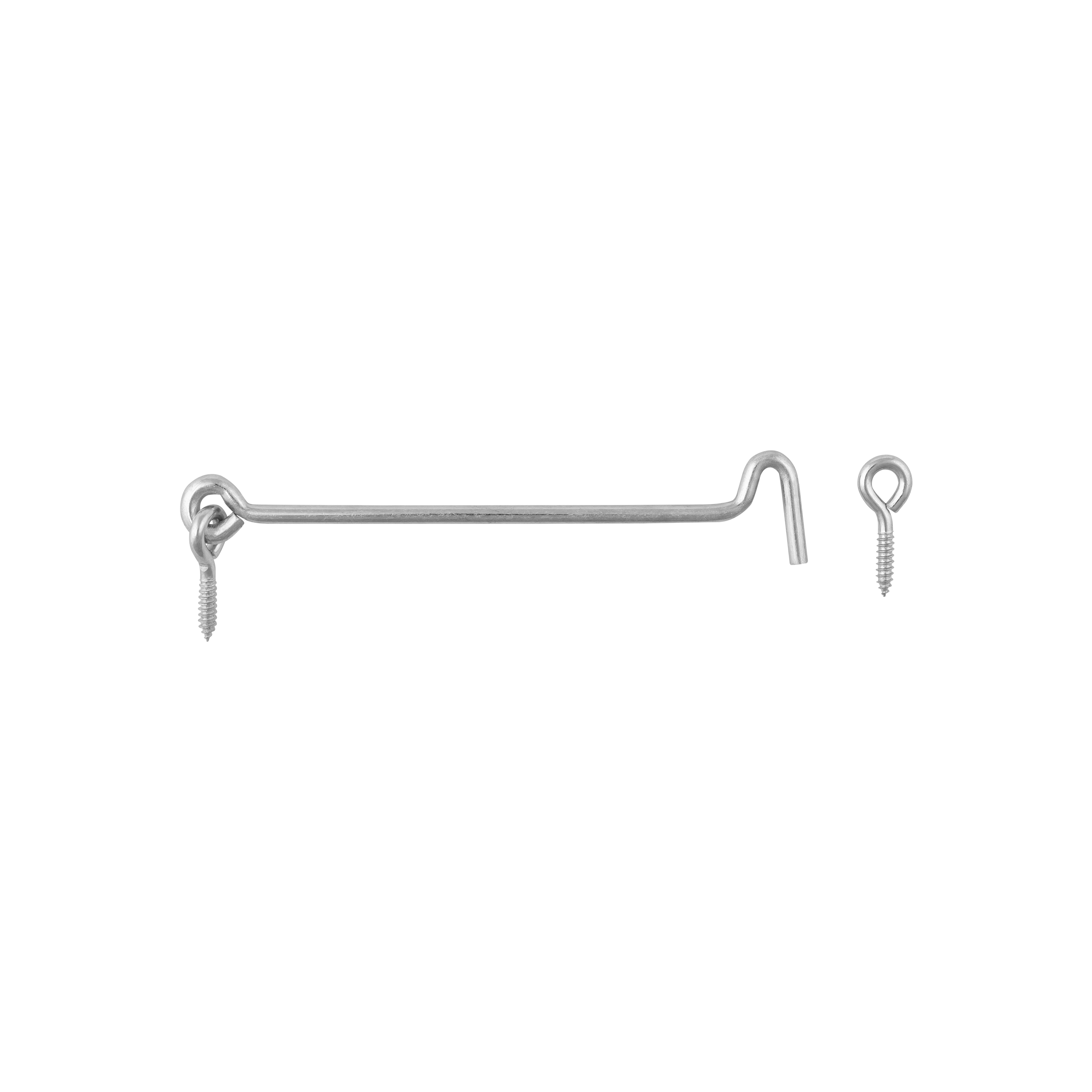 Verschlusshaken zum Einschrauben Sturmhaken mit Öse Türhaken - ZHK | silber | 160 mm Schließhaken zum Einschrauben in die ZHK-Torpforte, silber, 160 mm, Baustahl DC01.