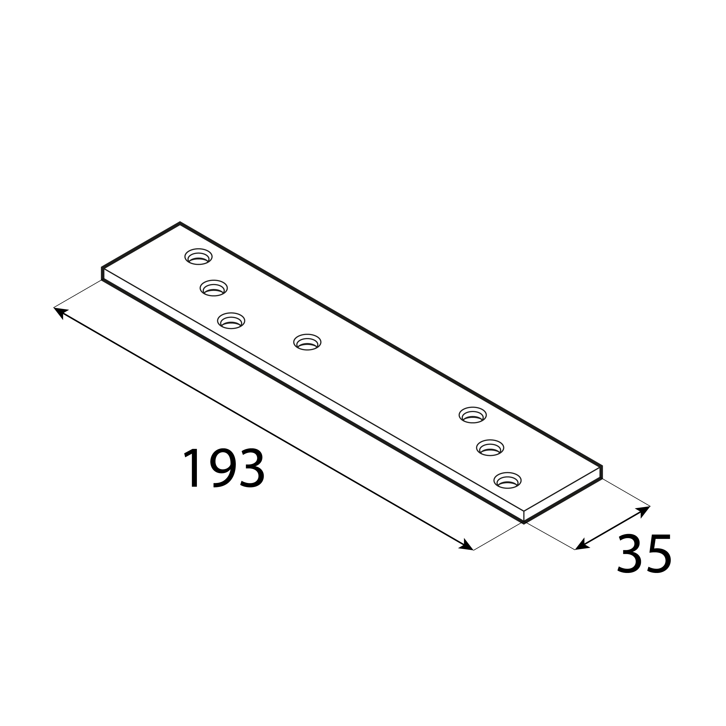 Flachverbinder verstärkt Schwerlast Lochplatte Holzverbinder - LG 2 | 193x35 mm | 4 mm | Gold Flachverbinder, dicker verstärkter Flachstab LG 2, 193x35 mm, 4 mm, Gold, 193x35x4,0 mm, DC01-Baustahl.