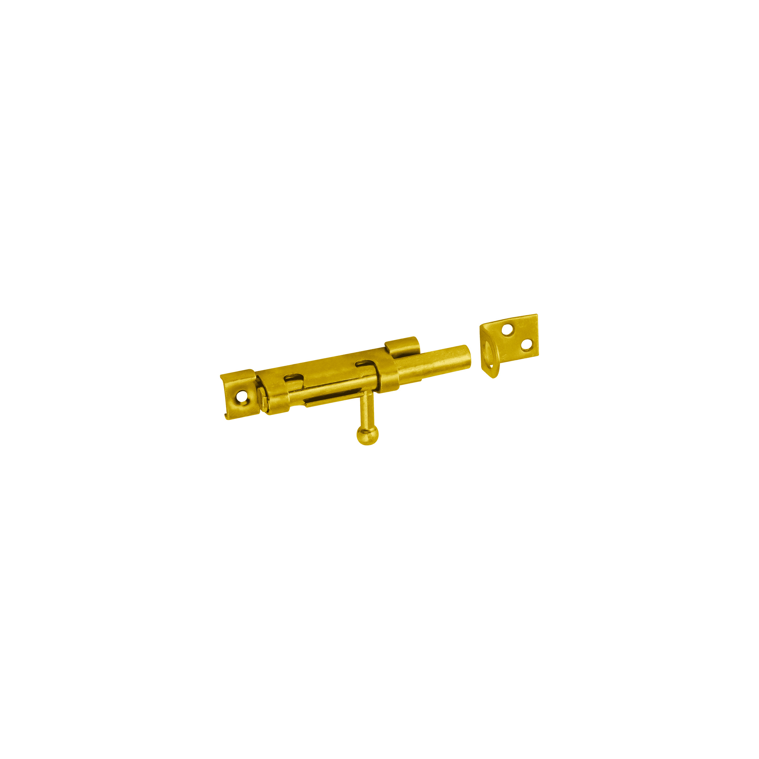 Riegelriegel mit Rundriegel WOS 70, 70 mm, Gold.