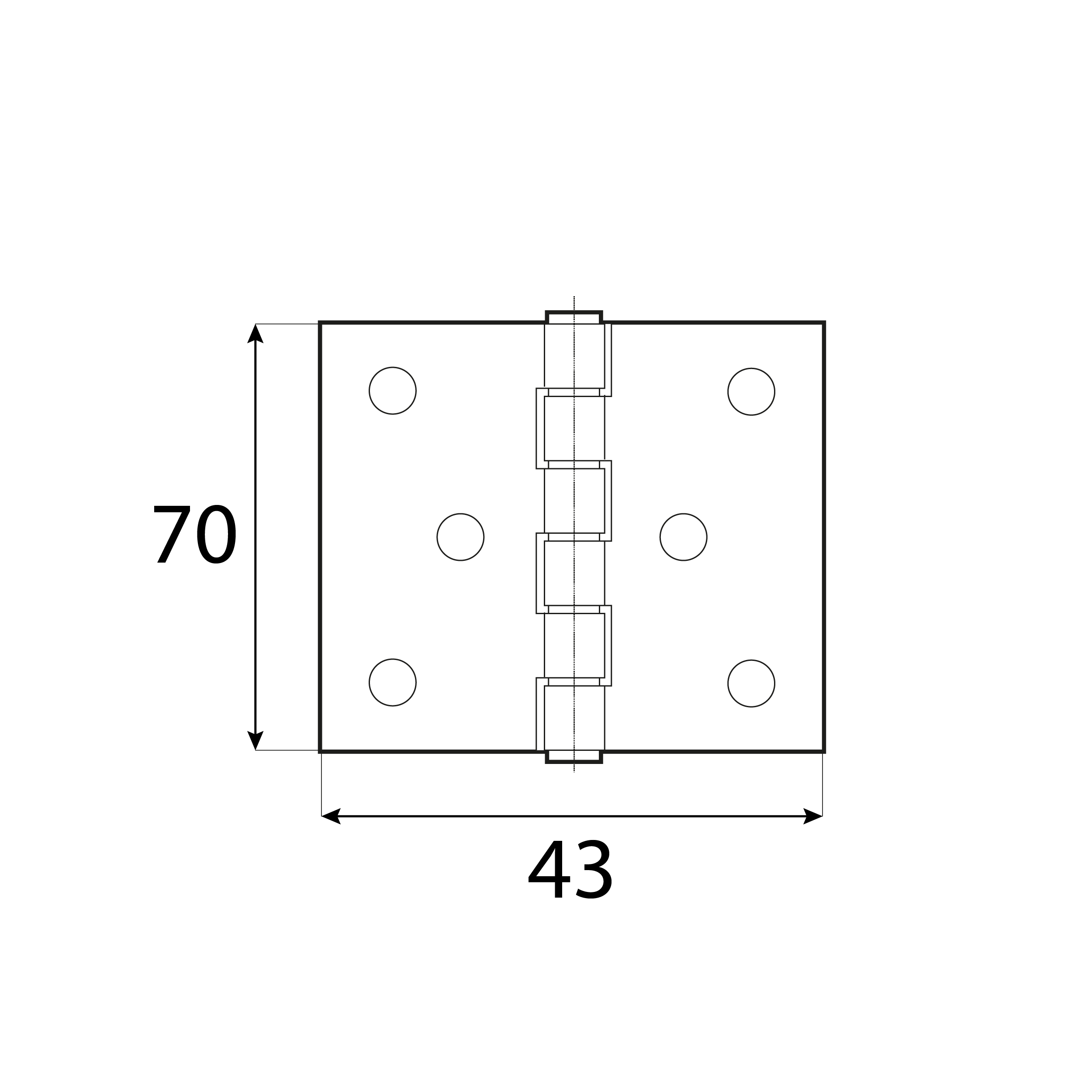 Zawias płaski budowlany splatany - ZS 70 | 70 mm | Złoty | 43 mm Zawias płaski budowlany splatany - ZS 70 | 70 mm | Złoty | 43 mm