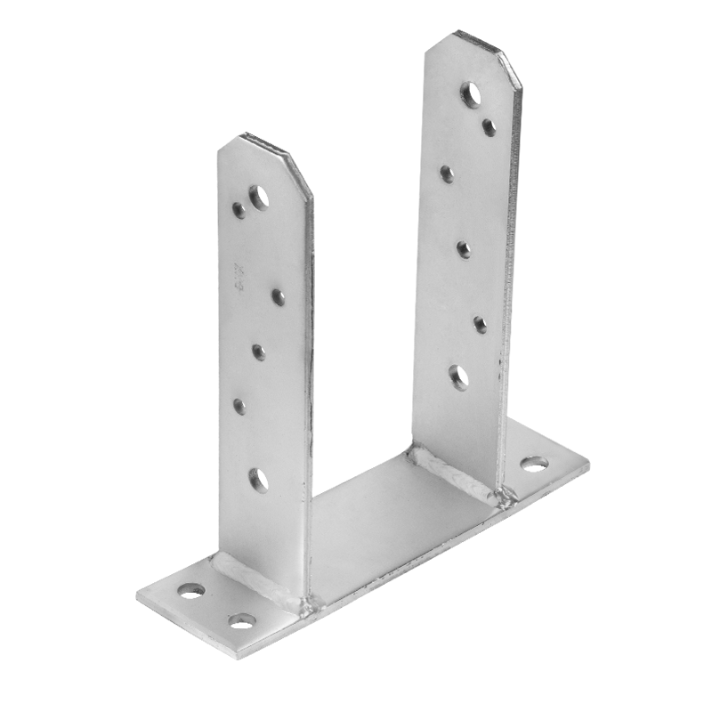 Pfostenträger zum aufdübeln U-Form Pfostenanker Typ TT - PST | 100 x 200 mm | feuerverzinkt Säulenfuß Betonwandanker U-Typ PST, 100x200 mm, 101x200x50x5,0 mm 2.