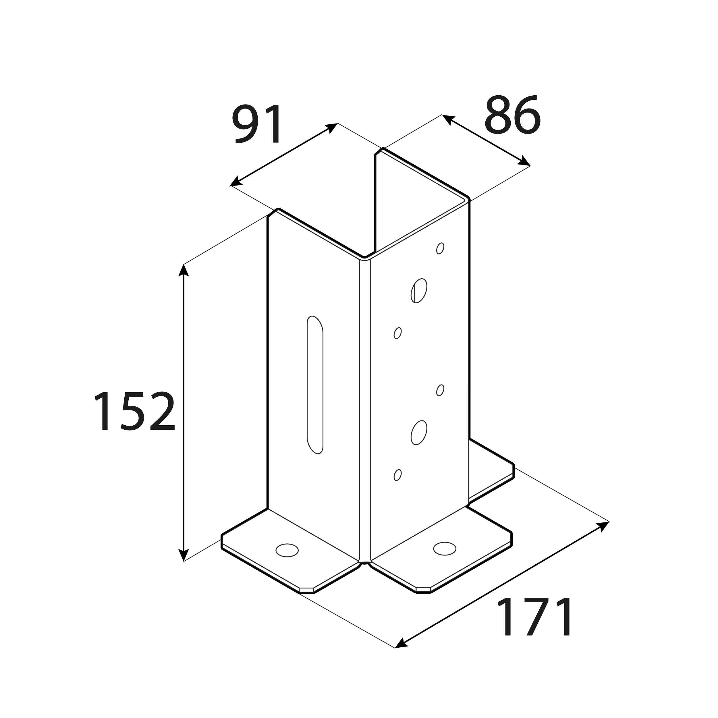 Podstawa słupa kotwa przykręcana otwarta z regulacją - PSD DX | 90 mm | Srebrny