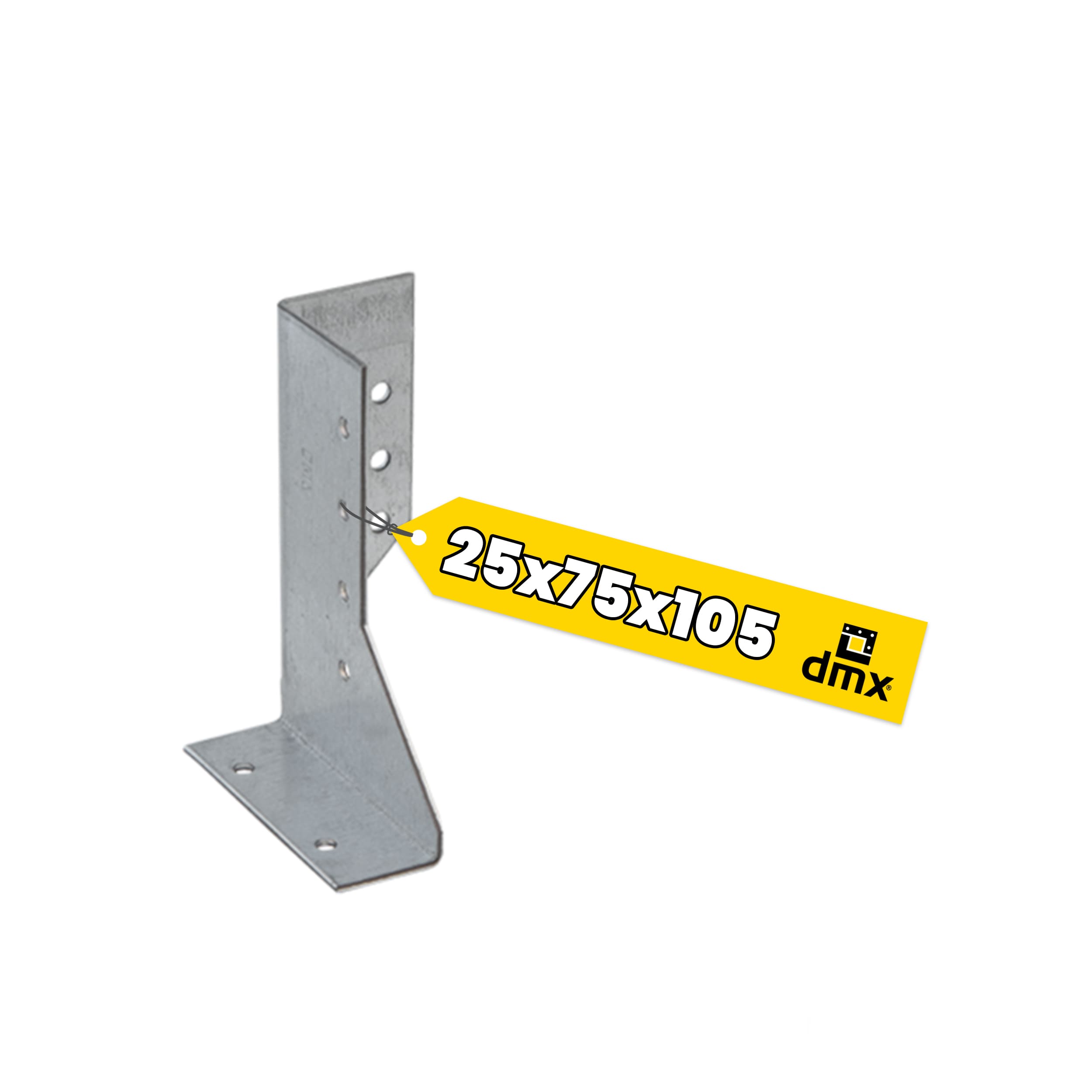 Wieszak belki dzielony prawy - WBD 105 P | 25x105x75 mm | Srebrny