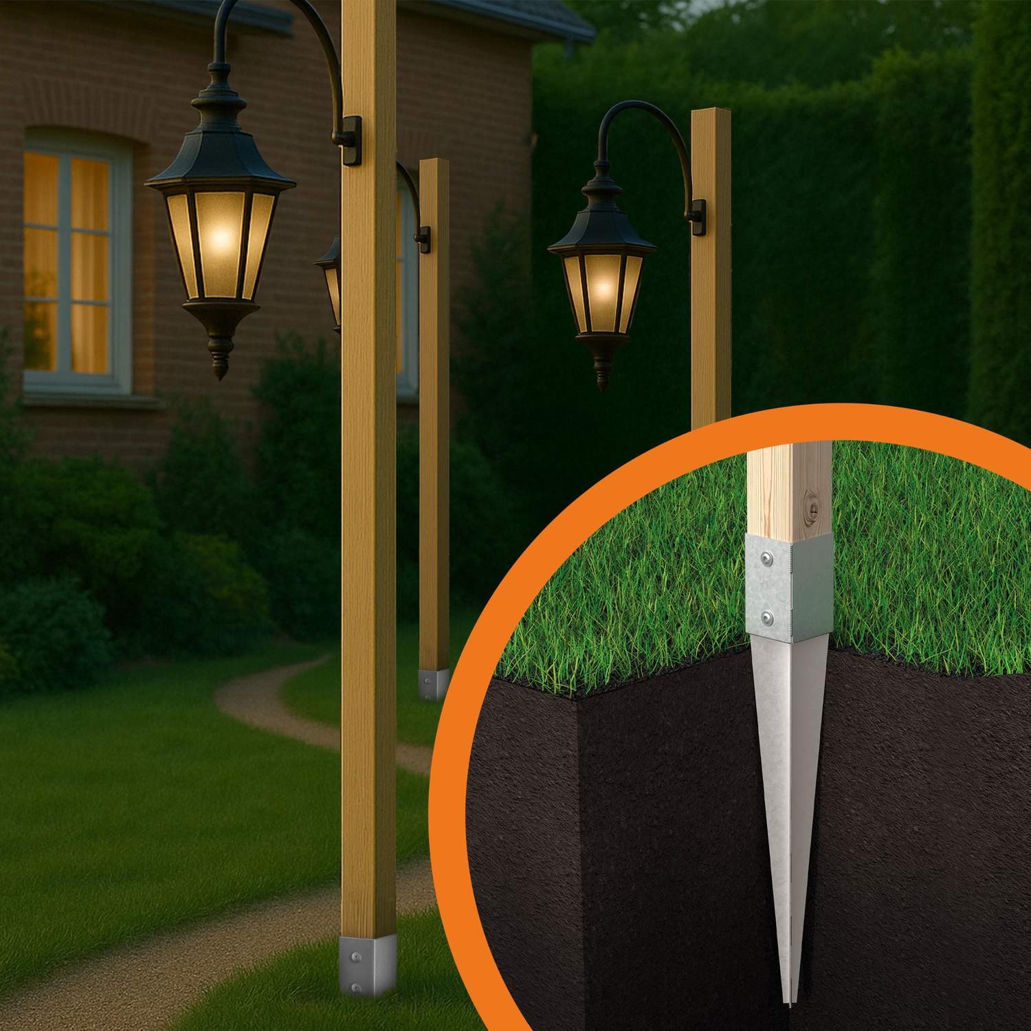 Podstawa słupa wbijana 70 mm - PSG 70/750