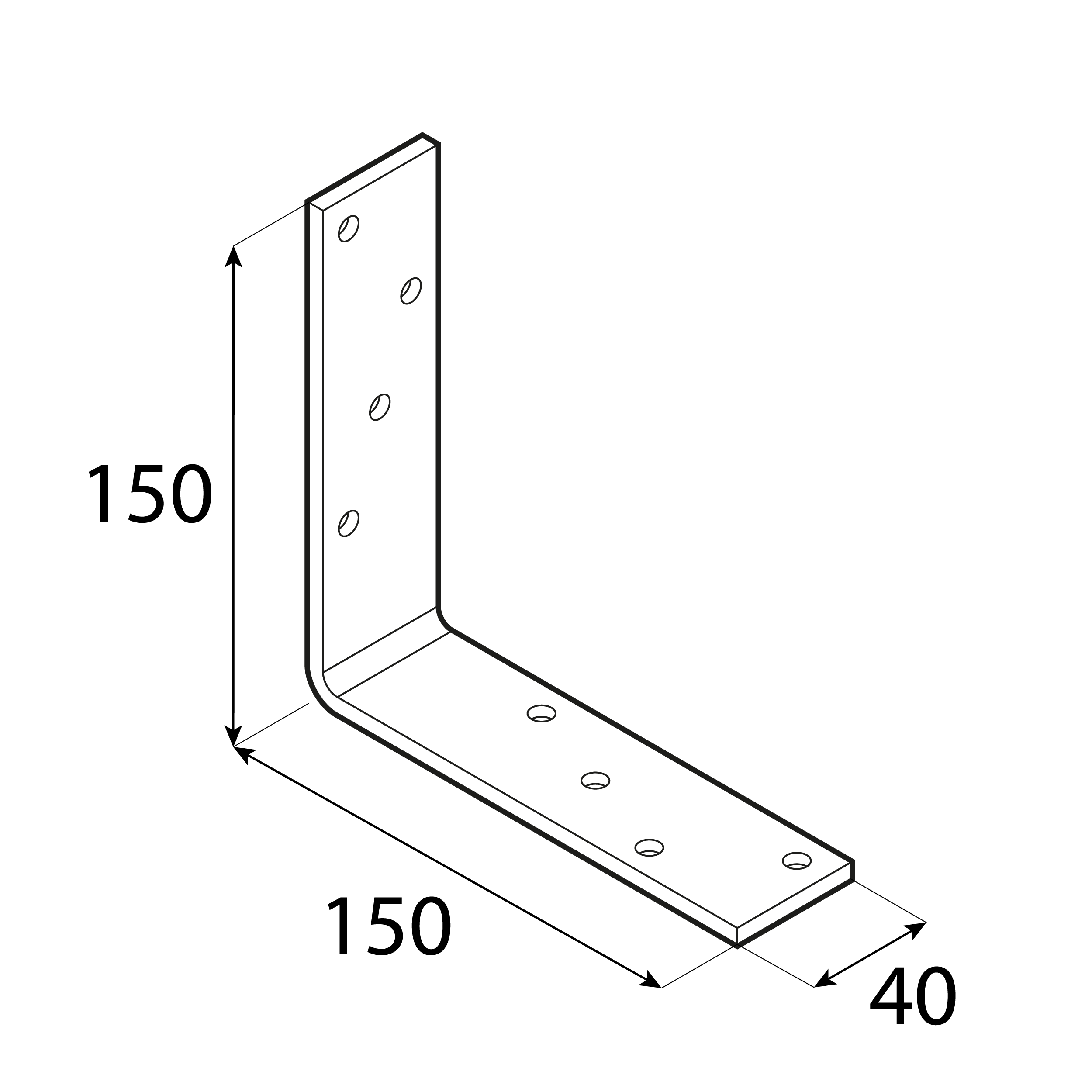 Kątownik stalowy belki - KB 4 | 150x150x40 mm | Złoty Kątownik stalowy belki - KB 4 | 150x150x40 mm | Złoty