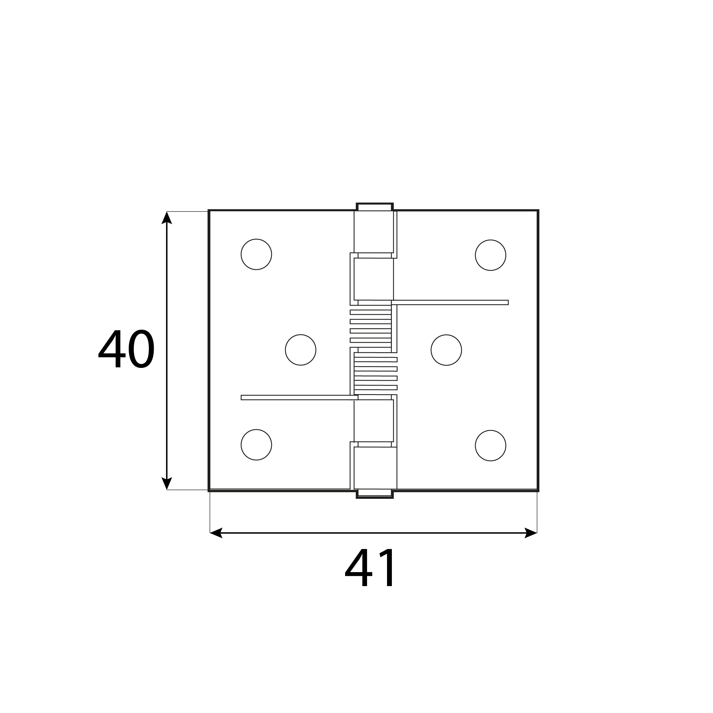 Zawias płaski budowlany samozamykający ze sprężyną - ZSS 40 | 41 mm | Czarny | 40 mm Zawias płaski budowlany samozamykający ze sprężyną - ZSS 40 | 41 mm | Czarny | 40 mm