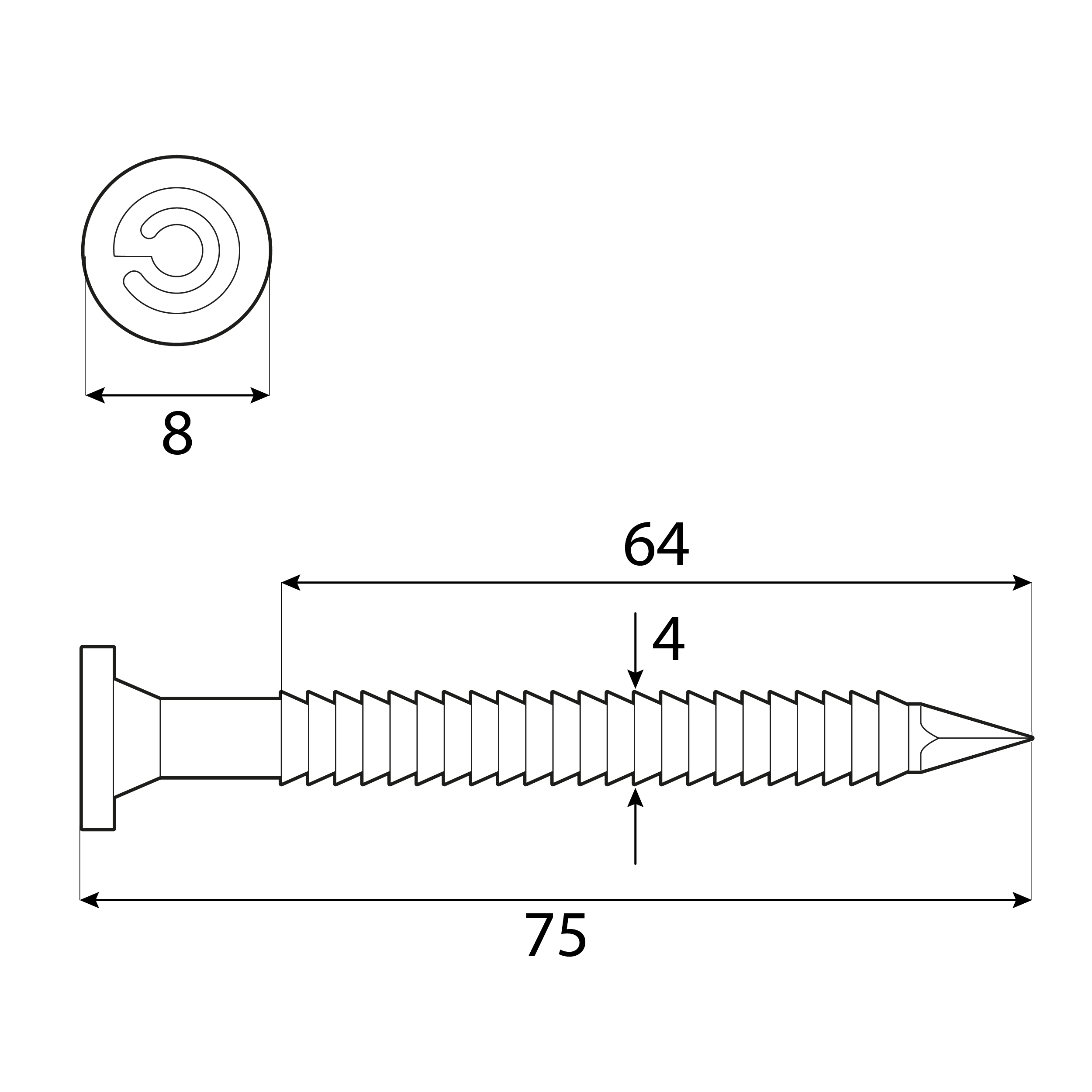 Ankernägel ANCHOR - ANG | 4 x 75 mm | verzinkt | 1 kg ANCHOR ANG Tischlernägel, 4x75 mm, Silber, 1 kg, 75x4,0 mm.