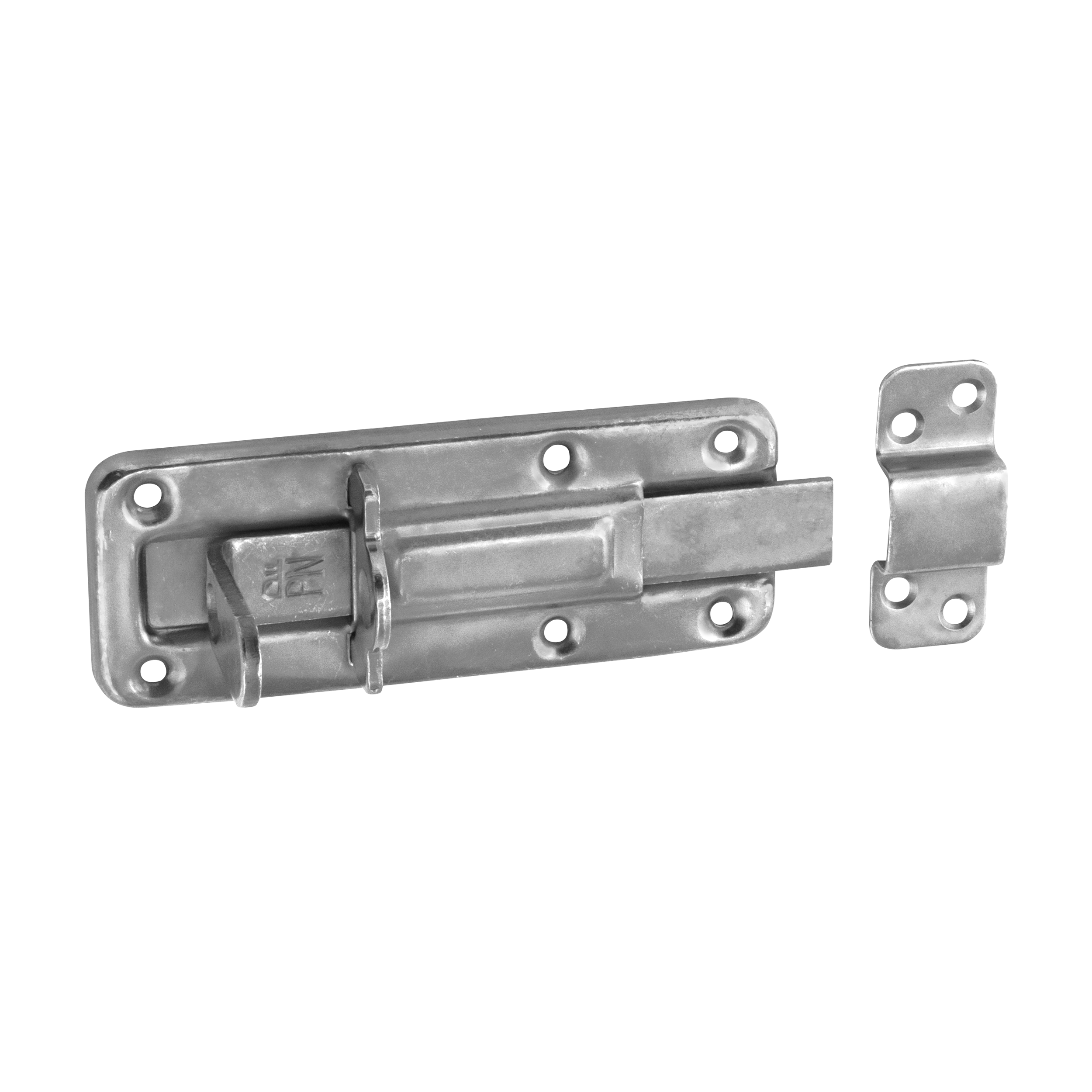 Schlossriegel mit geradem Riegel für Gartentore - WZTW | silber | 45 mm Fallenschloss mit geradem Riegel für WZTW-Tore, silber, 120 mm, 120 x 45 x 1,0 mm, DC01-Baustahl.