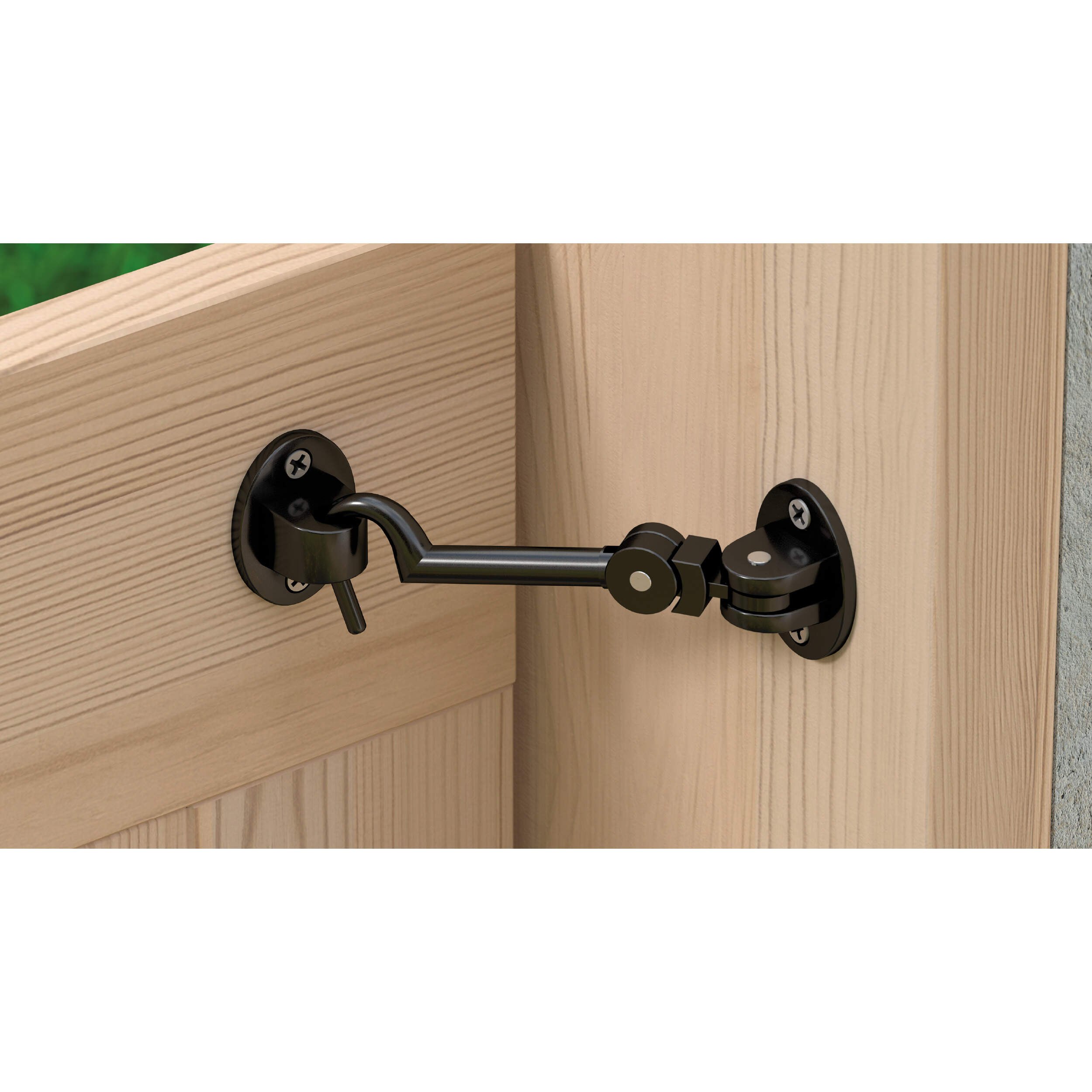 Verschlusshaken mit Gelenk für Tor und Gartentor - ZHP | schwarz | 106 mm Schließhaken mit Gelenk für ZHP-Torpforte, schwarz, 106 mm, 106 x 37 mm, DC01-Baustahl 1.