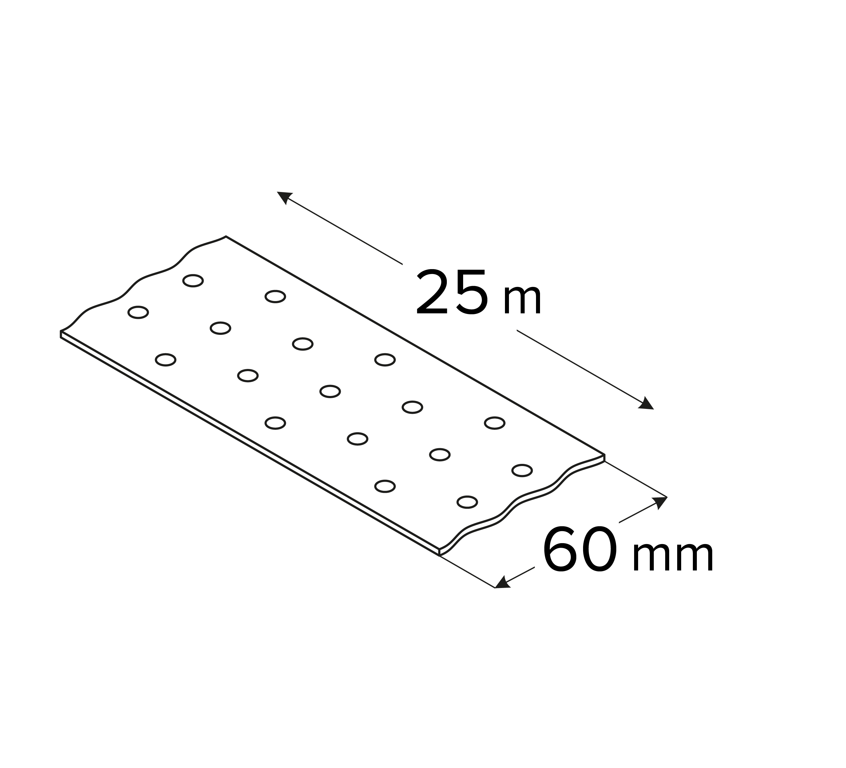 Taśma ciesielska konstrukcyjna stalowa perforowana - 25 m | TM 3 Taśma ciesielska konstrukcyjna stalowa perforowana - 25 m | TM 3