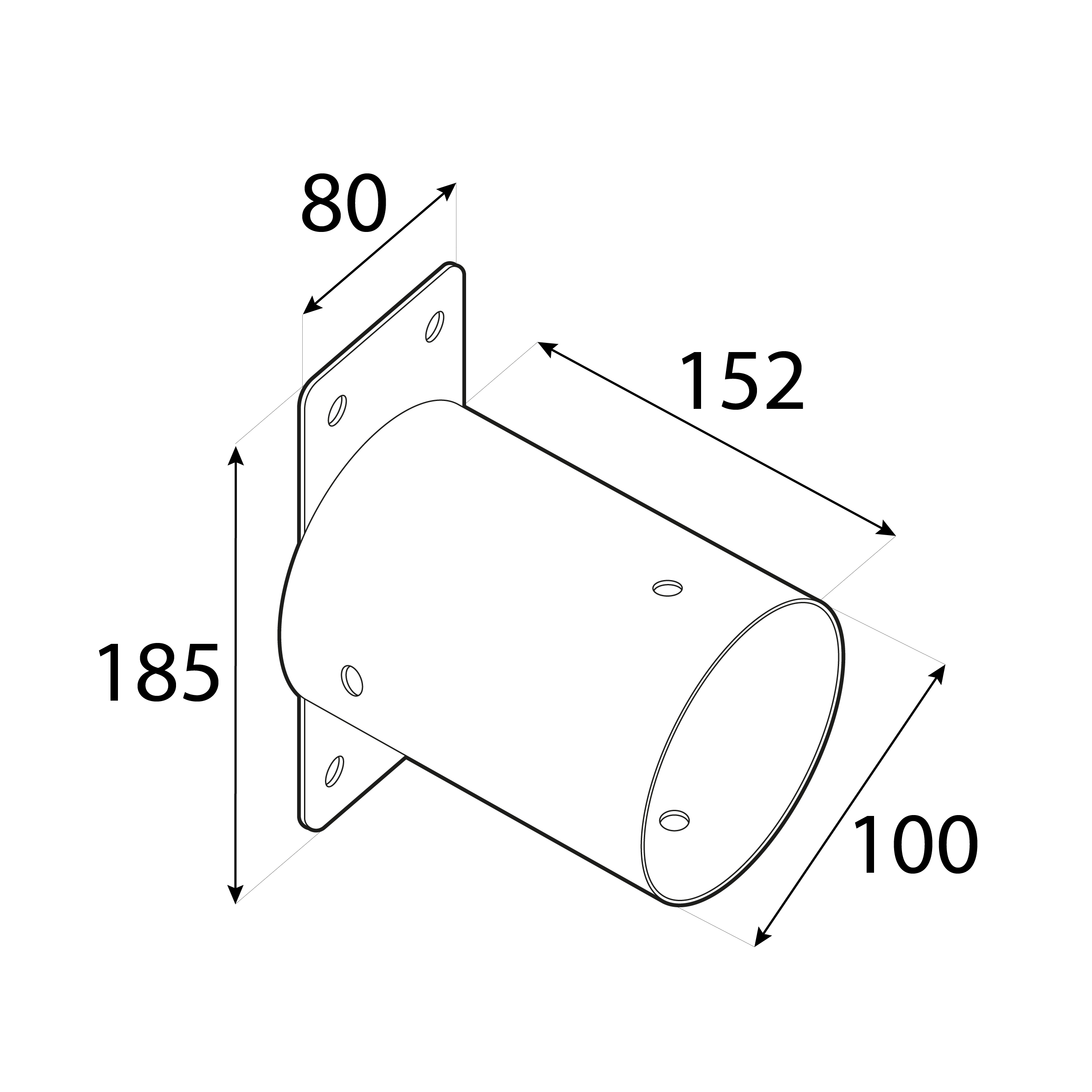 Schaukelverbinder Rundbalken Mauer - GHSO 100 | ø100x152 mm | rot Runder Balkenverbinder für Wand für GHSO 100-Schaukel, ø100x152 mm, Rot, S235-Baustahl 2.