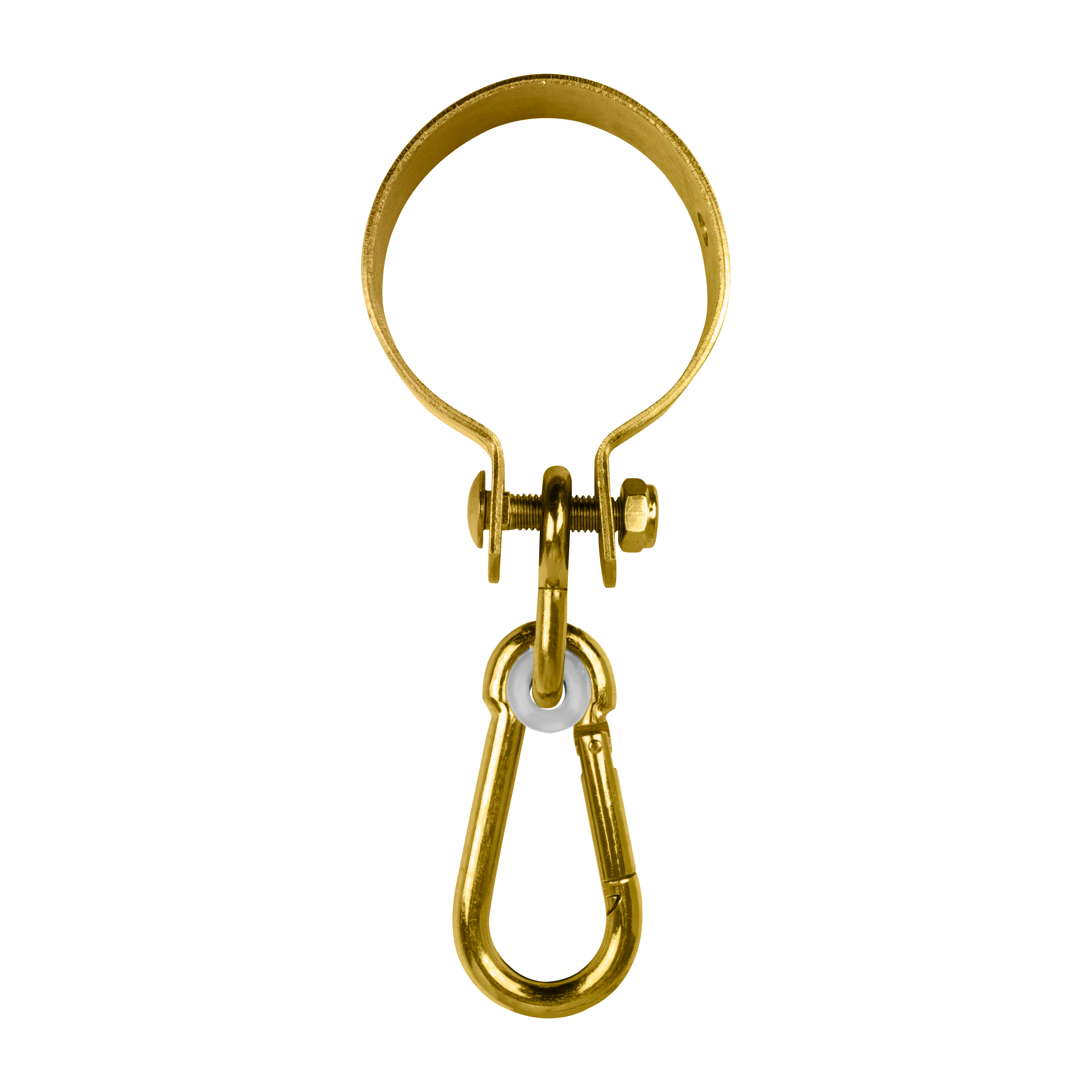 Schaukelschelle rund - MHO | ø80 | gold Schaukelmontage mit MHO-Rundklemme, ø80, Gold, Kohlenstoffstahl, 80 mm.