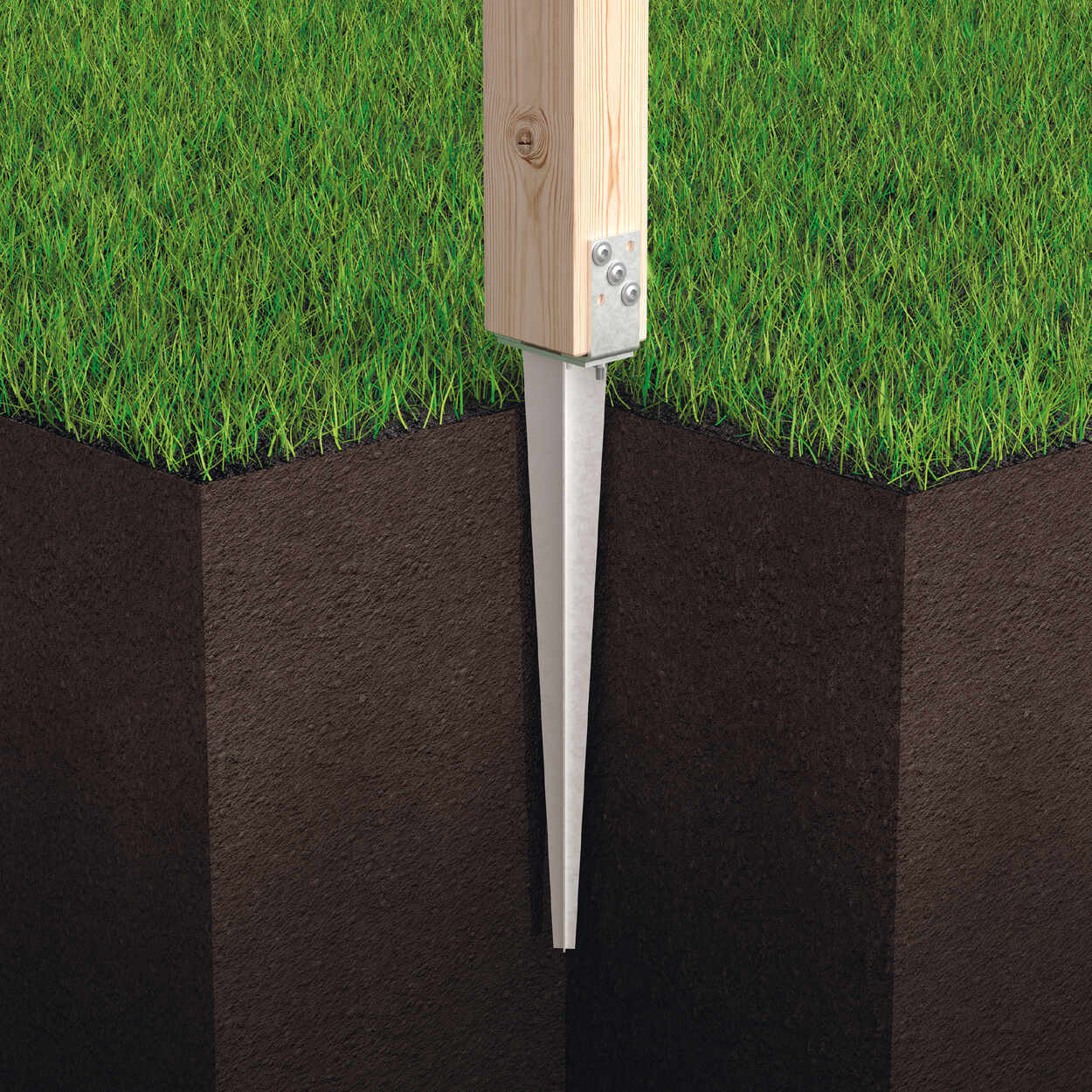 Podstawa słupa wbijana regulowana 70-120 mm - PSGR 0–120/700 | 70-120 mm