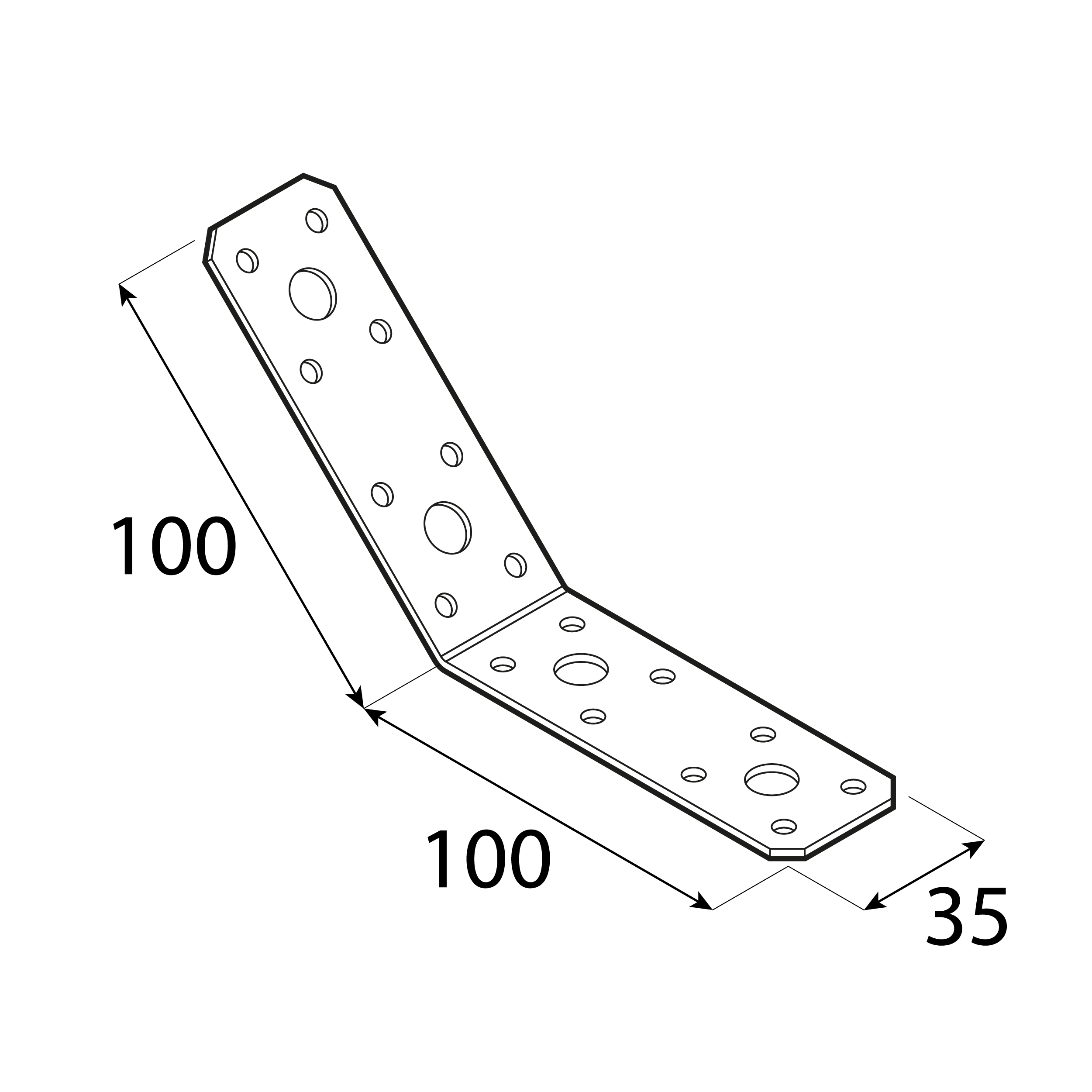 Kątownik ciesielski 135⁰ równoramienny - KLR 3 | 90x90x65 mm | 2,5 mm