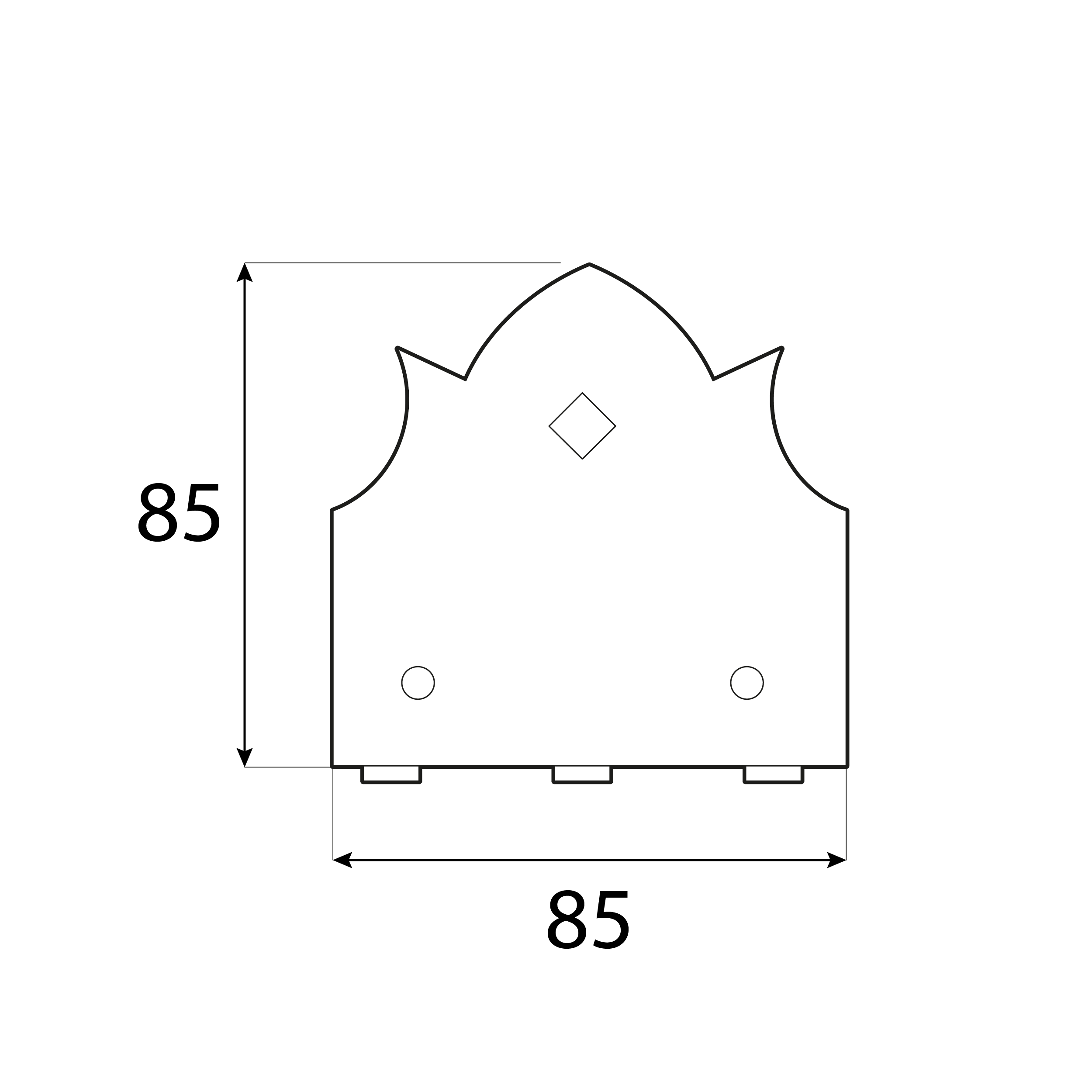 Zakończenie płytki ozdobne do pergoli - SDD 85B | 85x85 mm | czarny