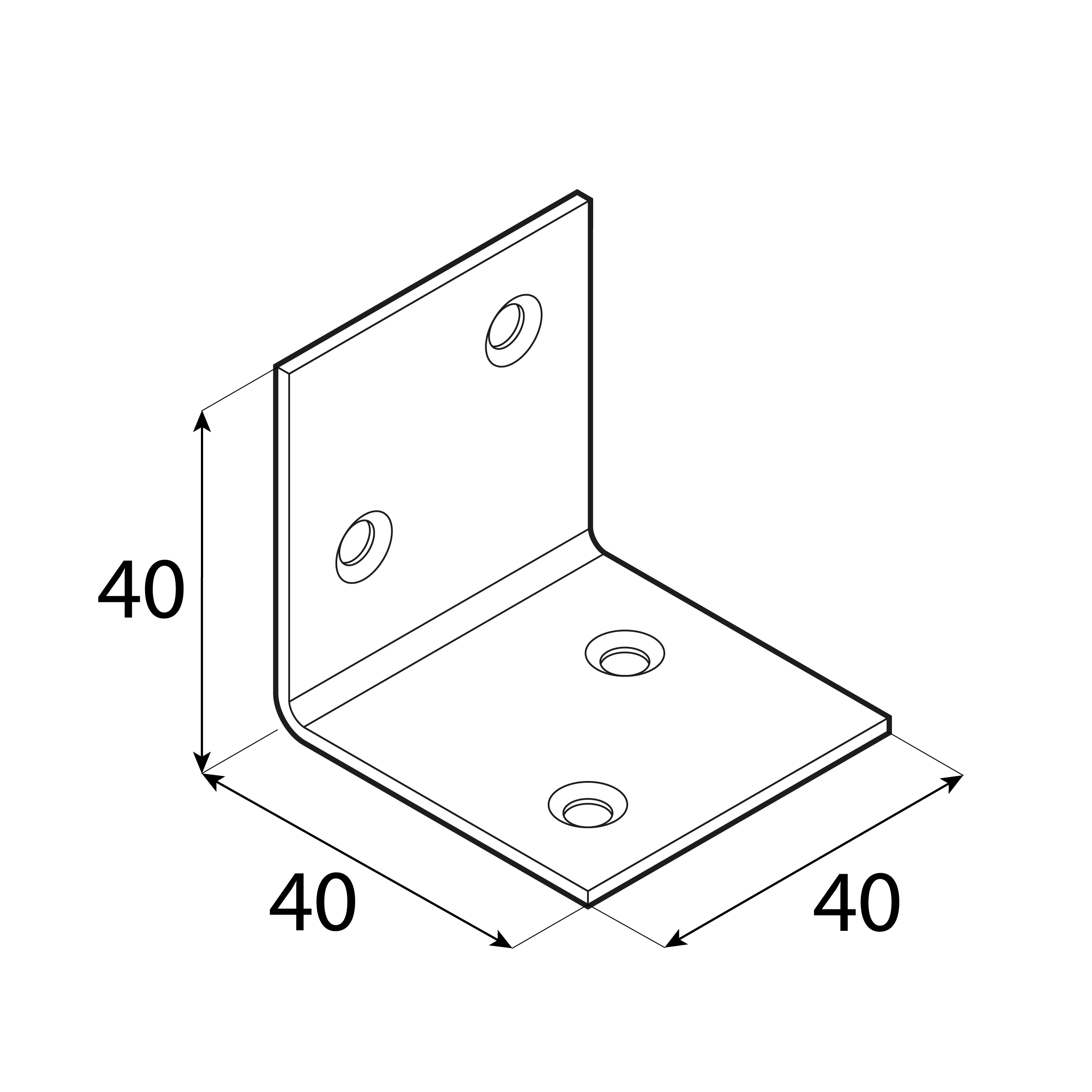 Kątownik uniwersalny szeroki - KSO 2 | 40x40x40 mm | 50 szt Kątownik uniwersalny szeroki - KSO 2 | 40x40x40 mm | 50 szt