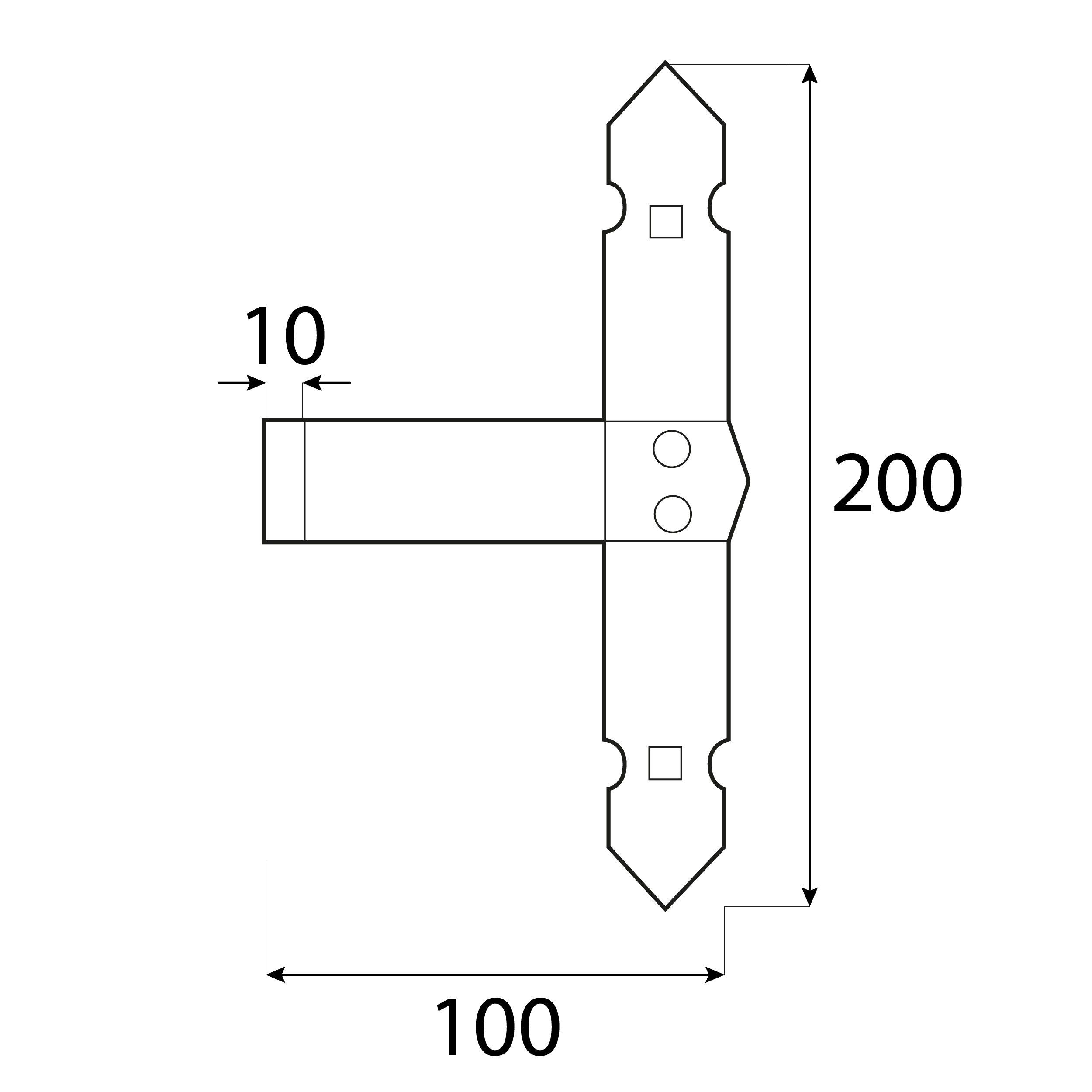 Zierrahmenband für Fensterläden - ZRO | schwarz | 200 mm | fi 10 mm Zierrahmenscharnier für ZRO 200/10 Fensterläden, 100 mm, schwarz, 10 mm.